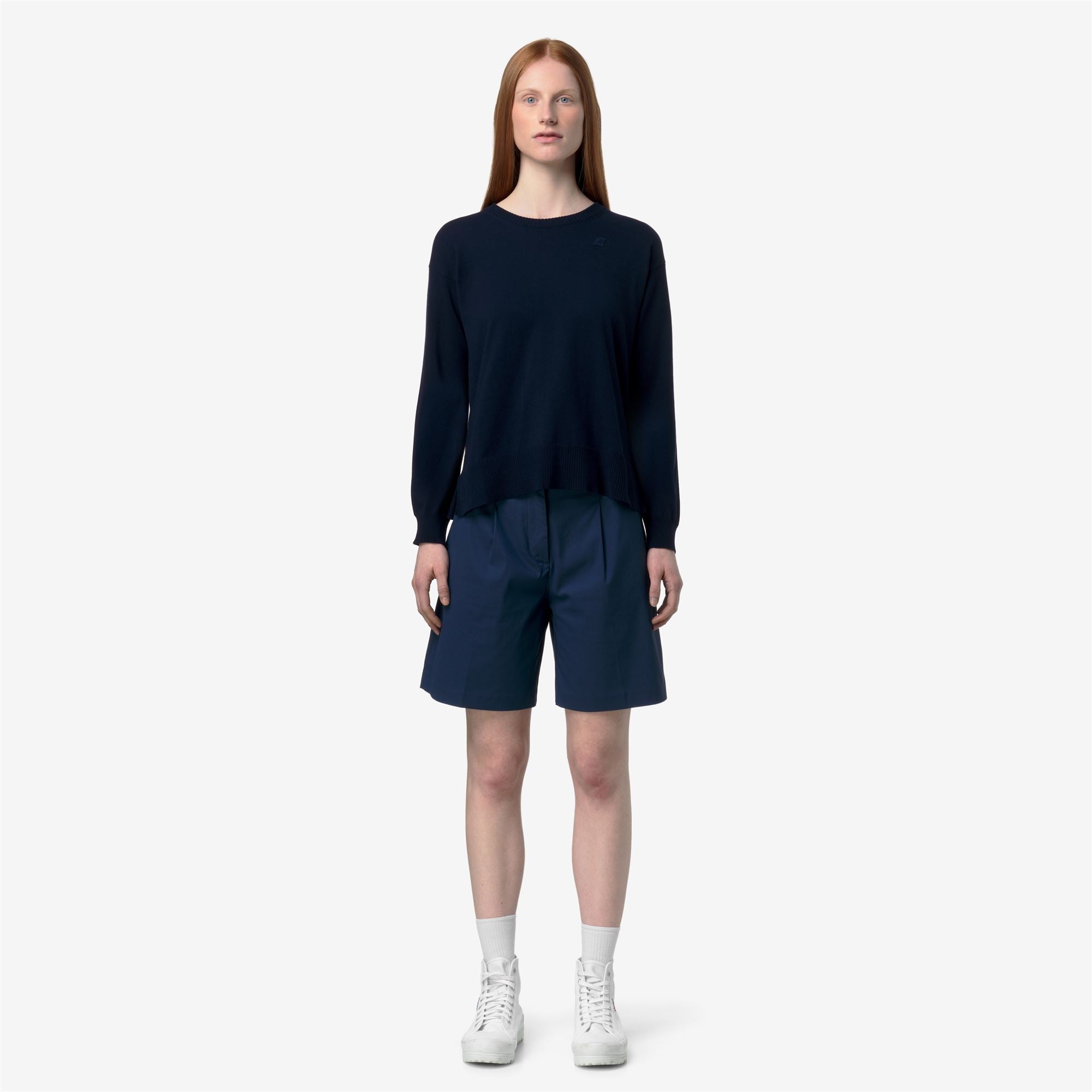 Knitwear_Woman_DOMITINE COTTON PS_Pull Over_Blue Depth - Commercial 4