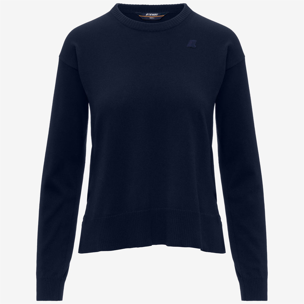 Knitwear_Woman_DOMITINE COTTON PS_Pull Over_Blue Depth - Commercial 1