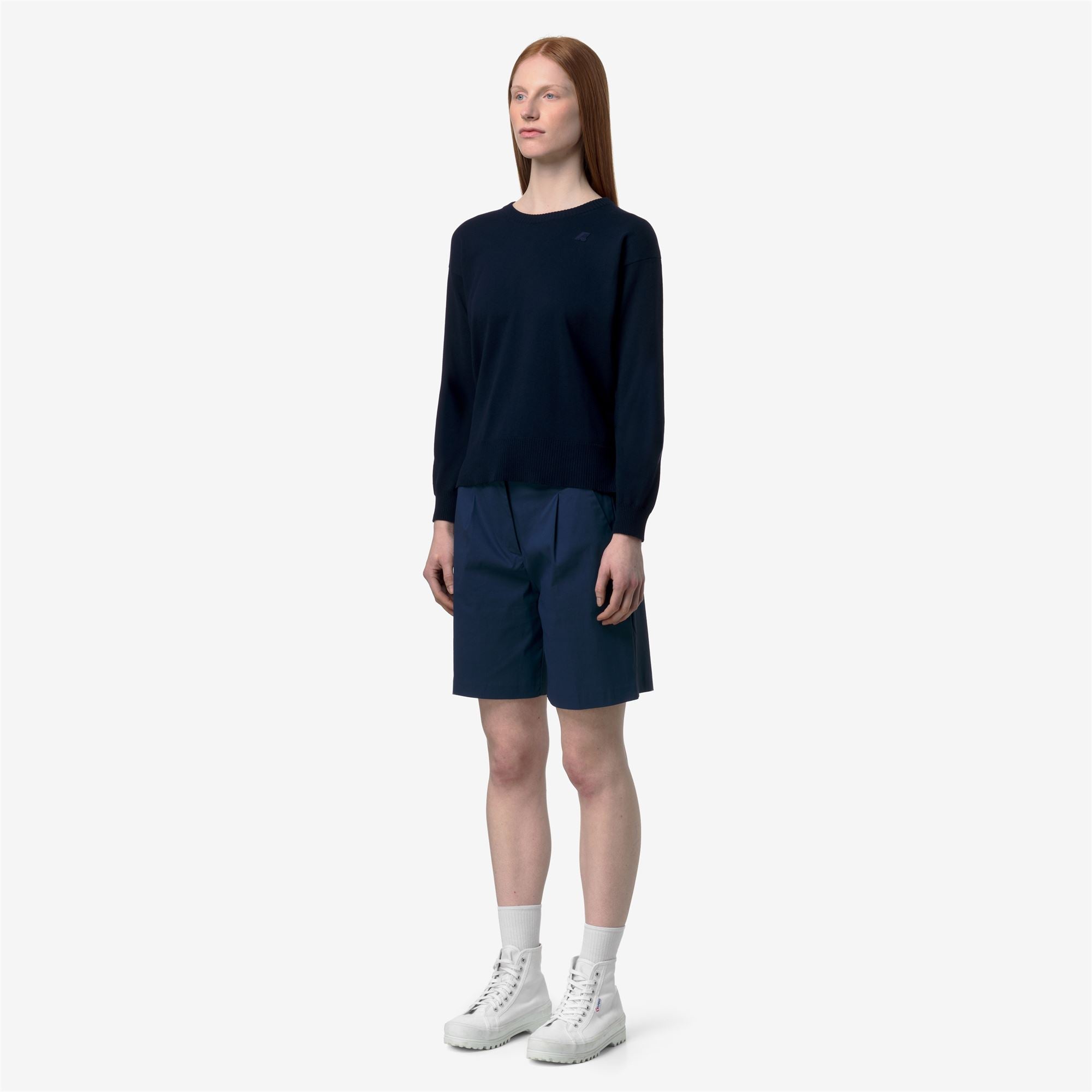 Knitwear_Woman_DOMITINE COTTON PS_Pull Over_Blue Depth - Commercial 5
