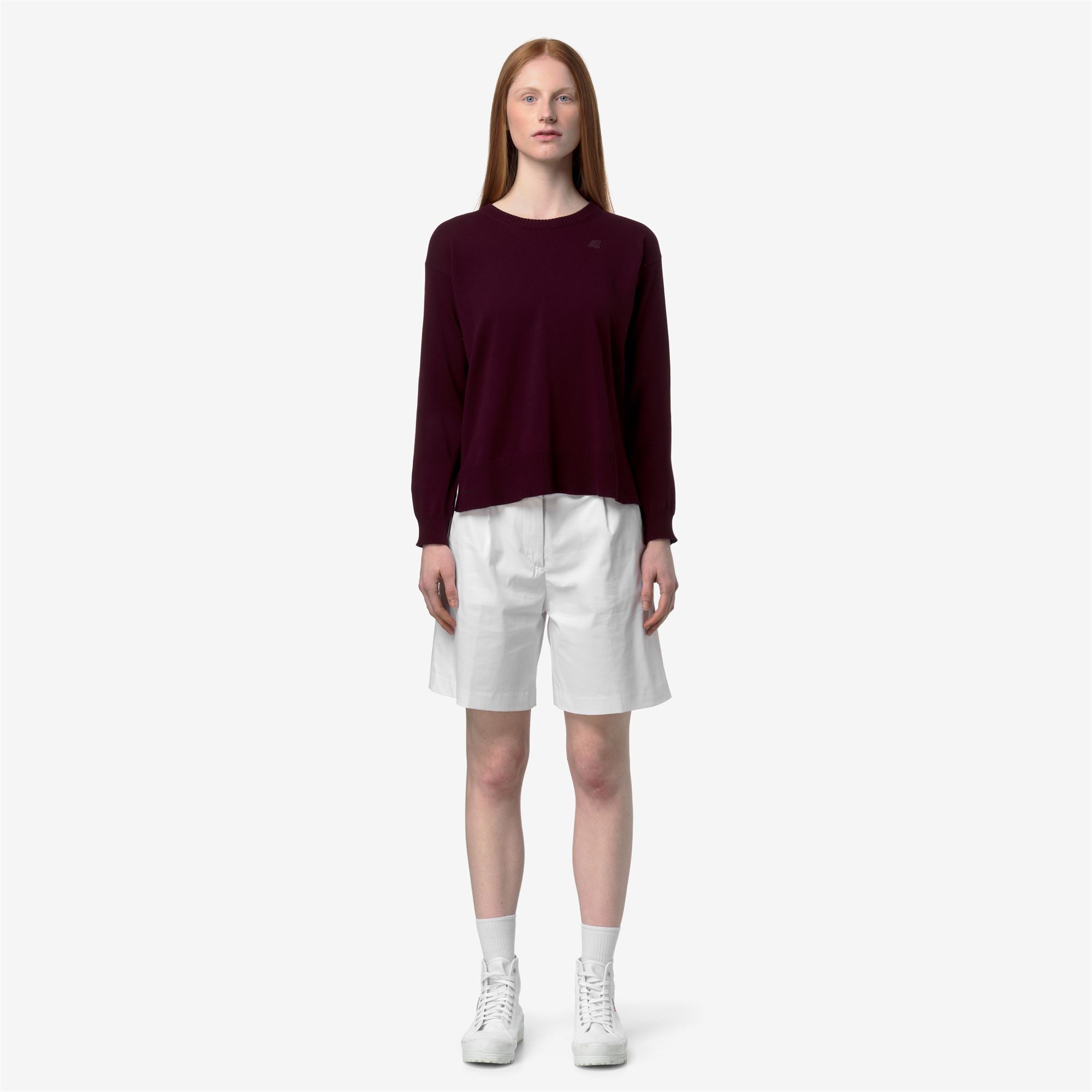 Knitwear_Woman_DOMITINE COTTON PS_Pull Over_Violet Burnished - Commercial 4