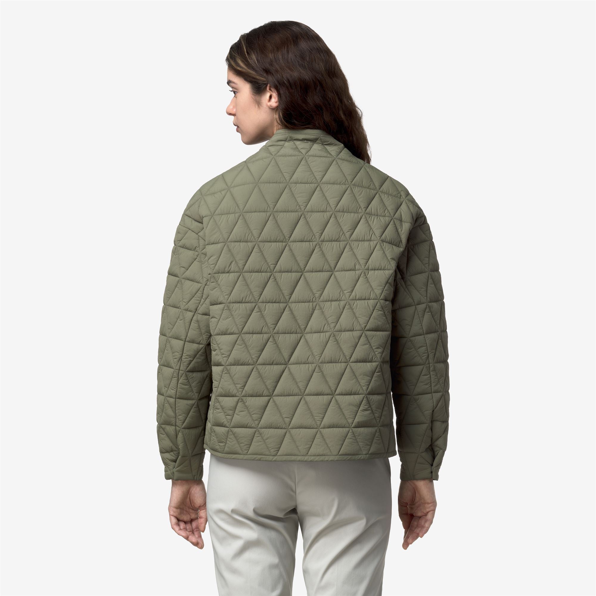 Jackets_Woman_SELIME DIAMOND QUILTED WARM AF_Mid_Green Lichen - Commercial 6