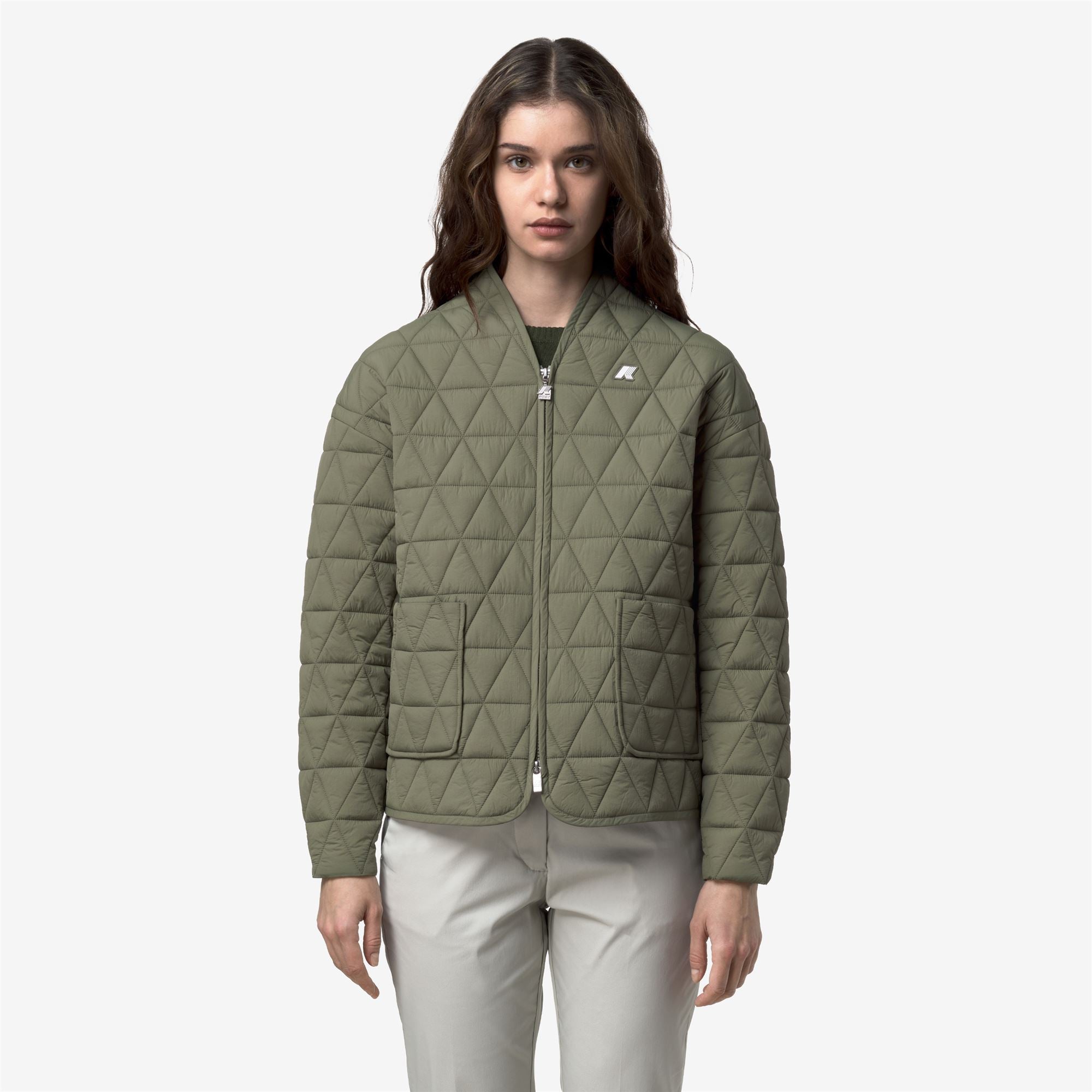 Jackets_Woman_SELIME DIAMOND QUILTED WARM AF_Mid_Green Lichen - Commercial 4