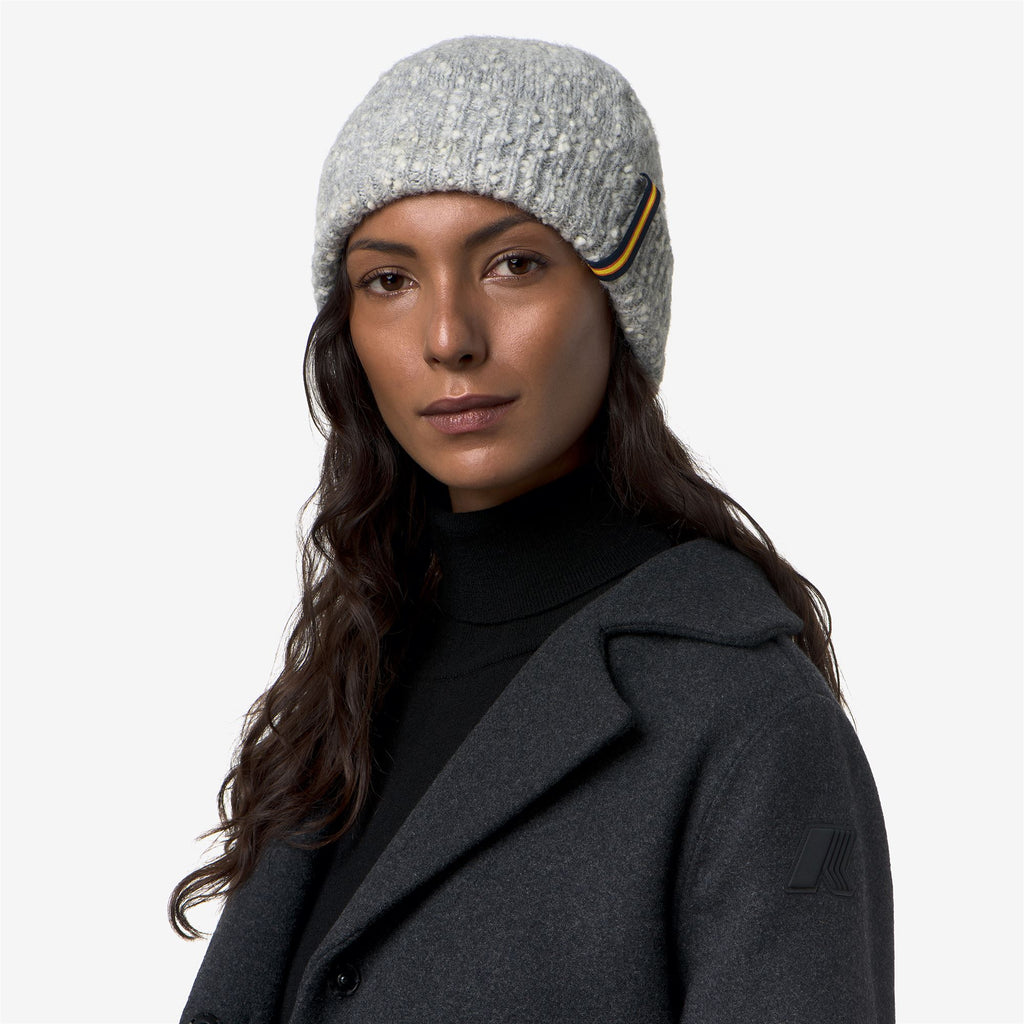 Headwear_Woman_COCOUNE COCCOLA YARN_Hat_GREY - WHITE - Commercial 4