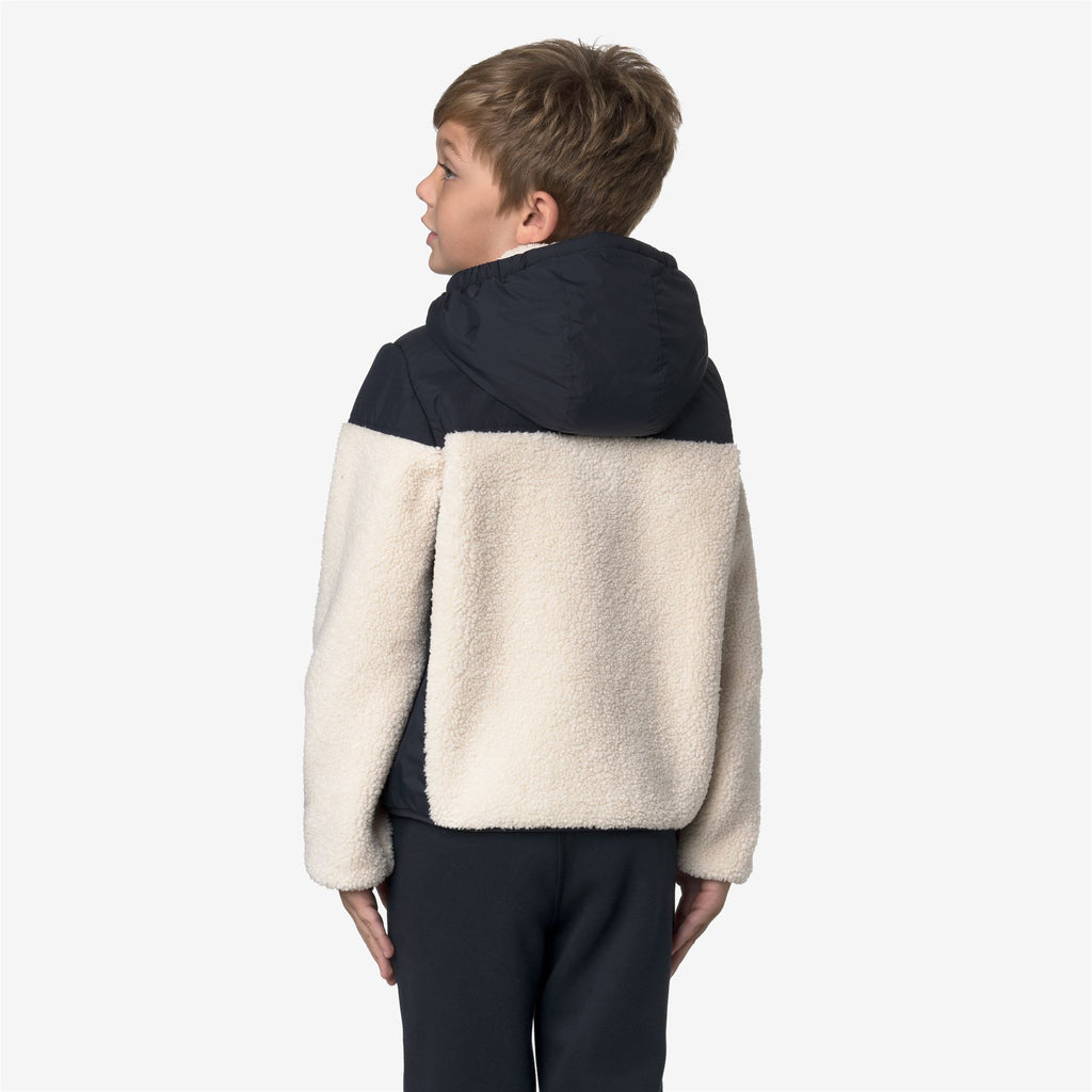 Fleece_KID UNISEX_P. SAMSON 4.0 ORSETTO_Hoodie Full Zip_Blue Depth-Ecru - Commercial 6