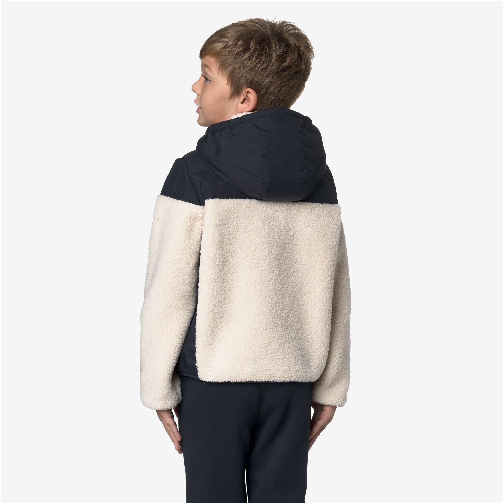 Fleece_KID UNISEX_P. SAMSON 4.0 ORSETTO_Hoodie Full Zip_Blue Depth-Ecru - Commercial 6
