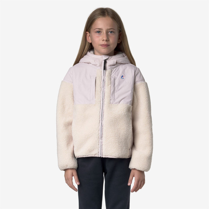 P. SAMSON 4.0 ORSETTO - Fleece - Hoodie Full Zip - KID UNISEX - Rose Hushed--Ecru