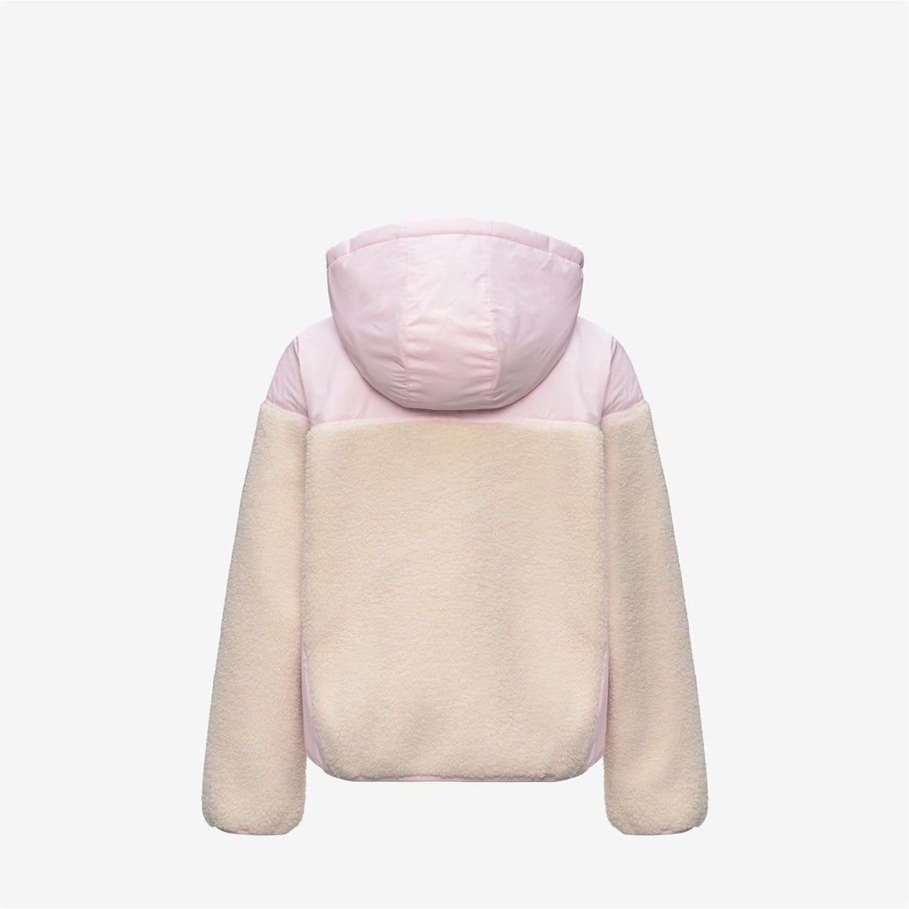 Fleece_KID UNISEX_P. SAMSON 4.0 ORSETTO_Hoodie Full Zip_White Tofu-Pink Sallow - Commercial 2