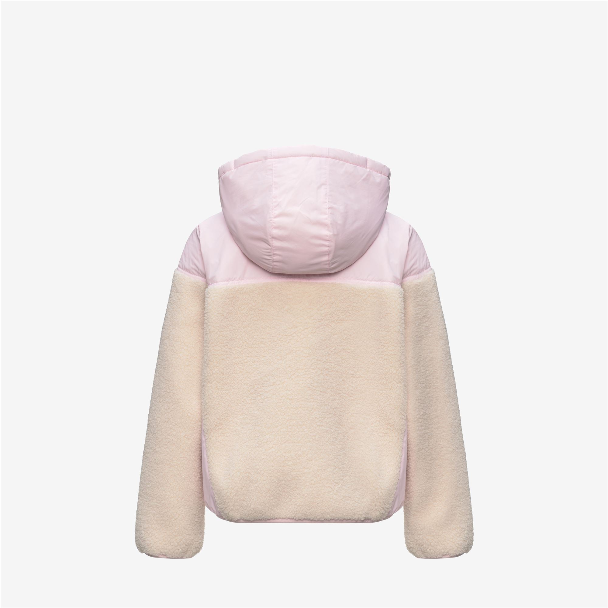 Fleece_KID UNISEX_P. SAMSON 4.0 ORSETTO_Hoodie Full Zip_White Tofu-Pink Sallow - Commercial 2