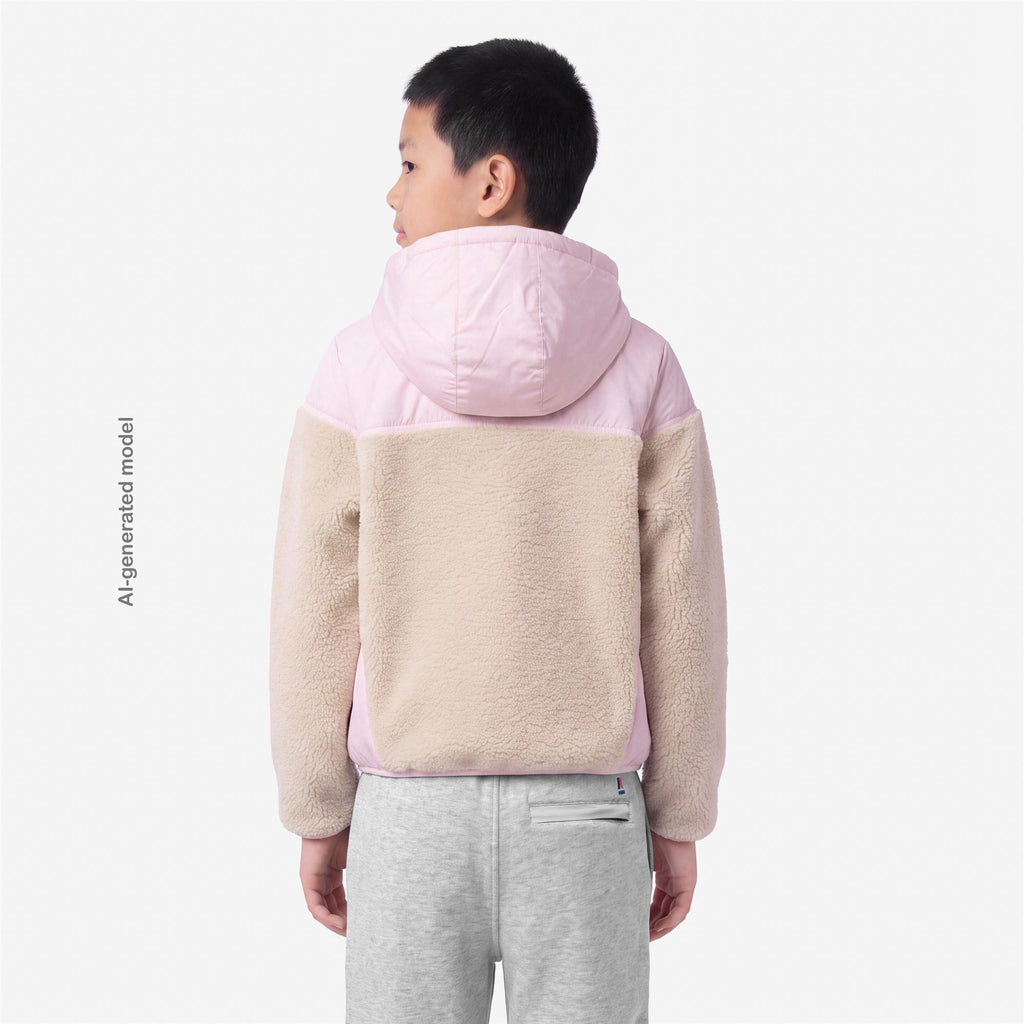 Fleece_KID UNISEX_P. SAMSON 4.0 ORSETTO_Hoodie Full Zip_White Tofu-Pink Sallow - Commercial 6