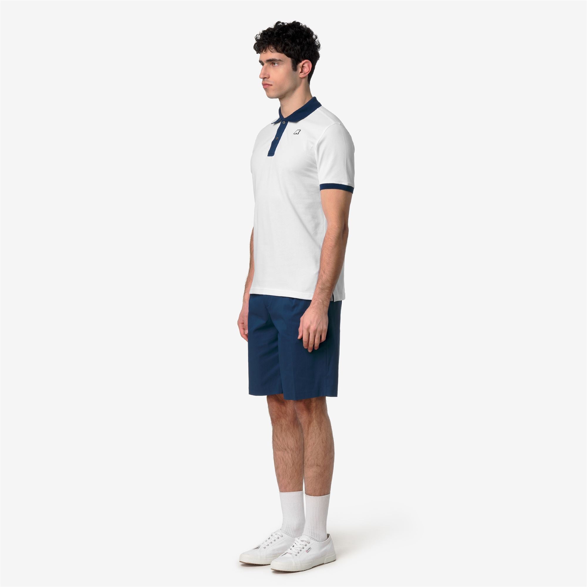 Polo Shirts_Man_VIC-VORMIR PIQUE_Polo_White - Blue Insignia - Commercial 5