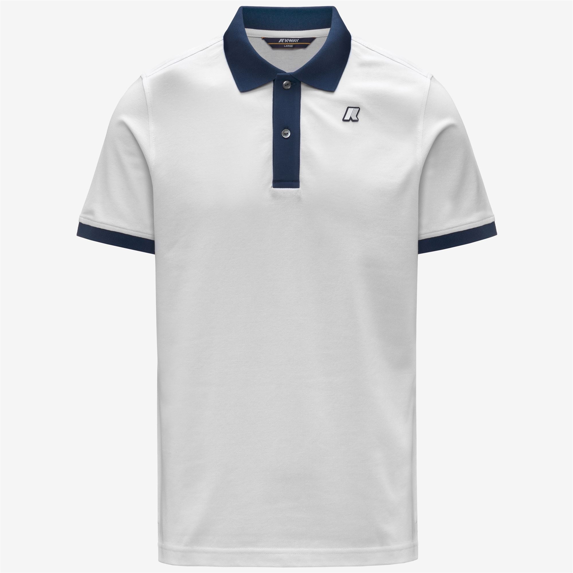 Polo Shirts_Man_VIC-VORMIR PIQUE_Polo_White - Blue Insignia - Commercial 1