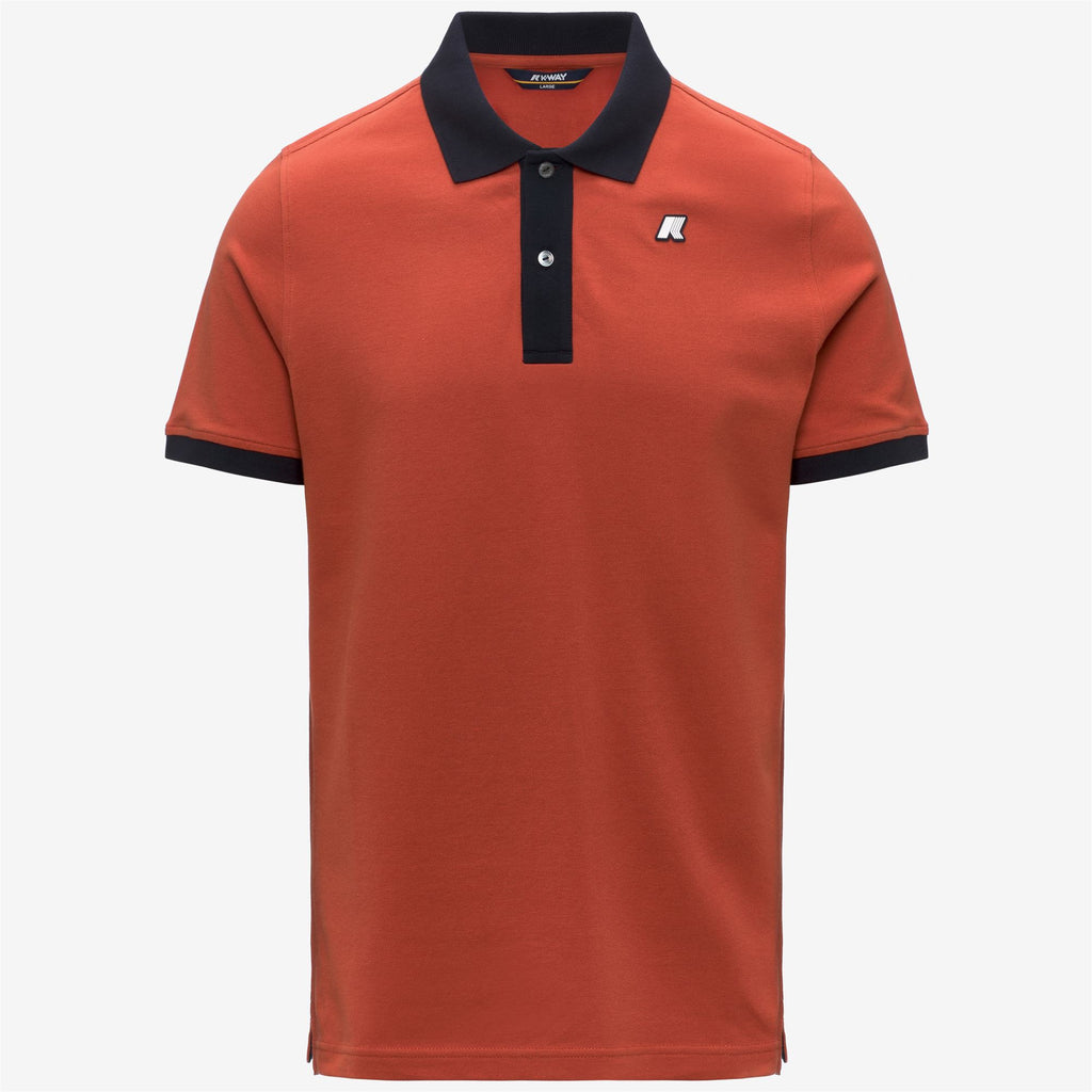 Polo Shirts_Man_VIC-VORMIR PIQUE_Polo_Orange Brownish - Blue Depth - Commercial 1
