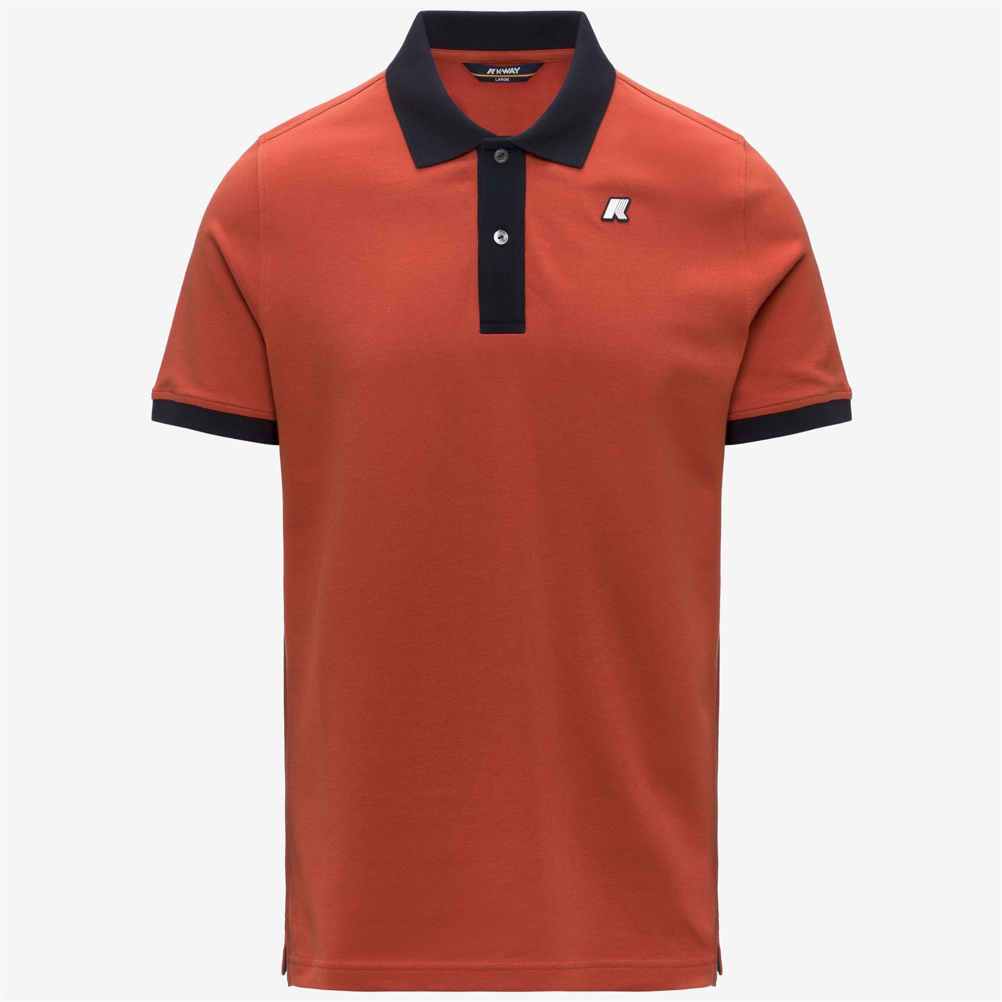 Polo Shirts_Man_VIC-VORMIR PIQUE_Polo_Orange Brownish - Blue Depth - Commercial 1