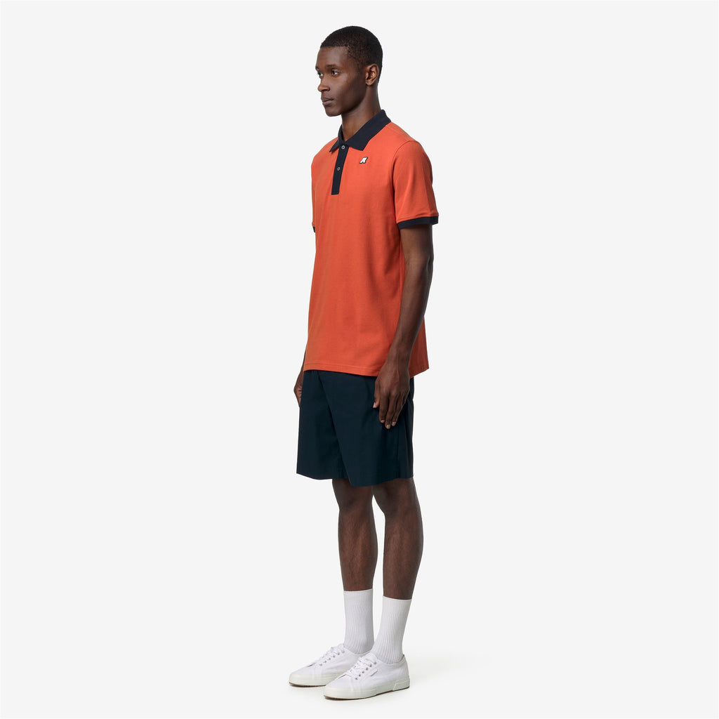 Polo Shirts_Man_VIC-VORMIR PIQUE_Polo_Orange Brownish - Blue Depth - Commercial 5
