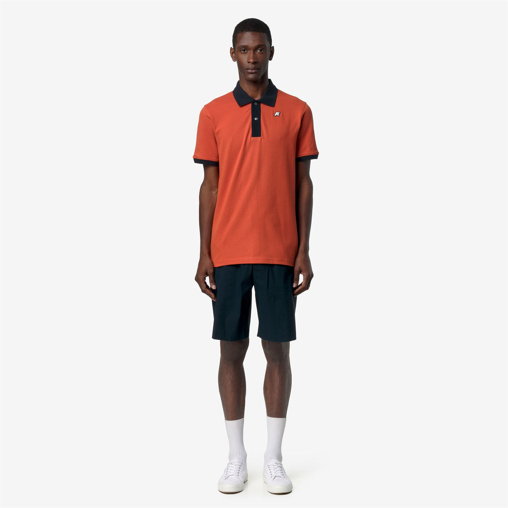 Polo Shirts_Man_VIC-VORMIR PIQUE_Polo_Orange Brownish - Blue Depth - Commercial 4