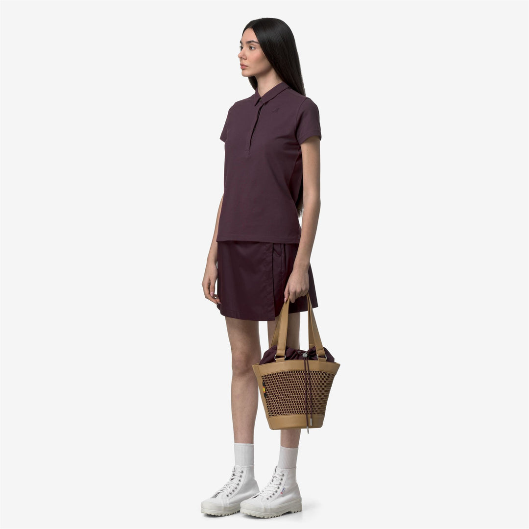 HOLLIS SMALL - Sacs - Sac à bandoulière - Femme - Brown Bistre-Violet Mauve Wine main