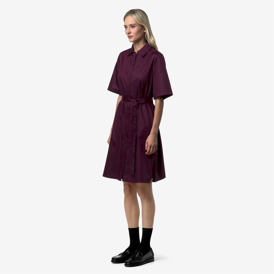 NOUAILLE SHINY COTTON - Robes - Court - Femme - Violet Mauve Wine main
