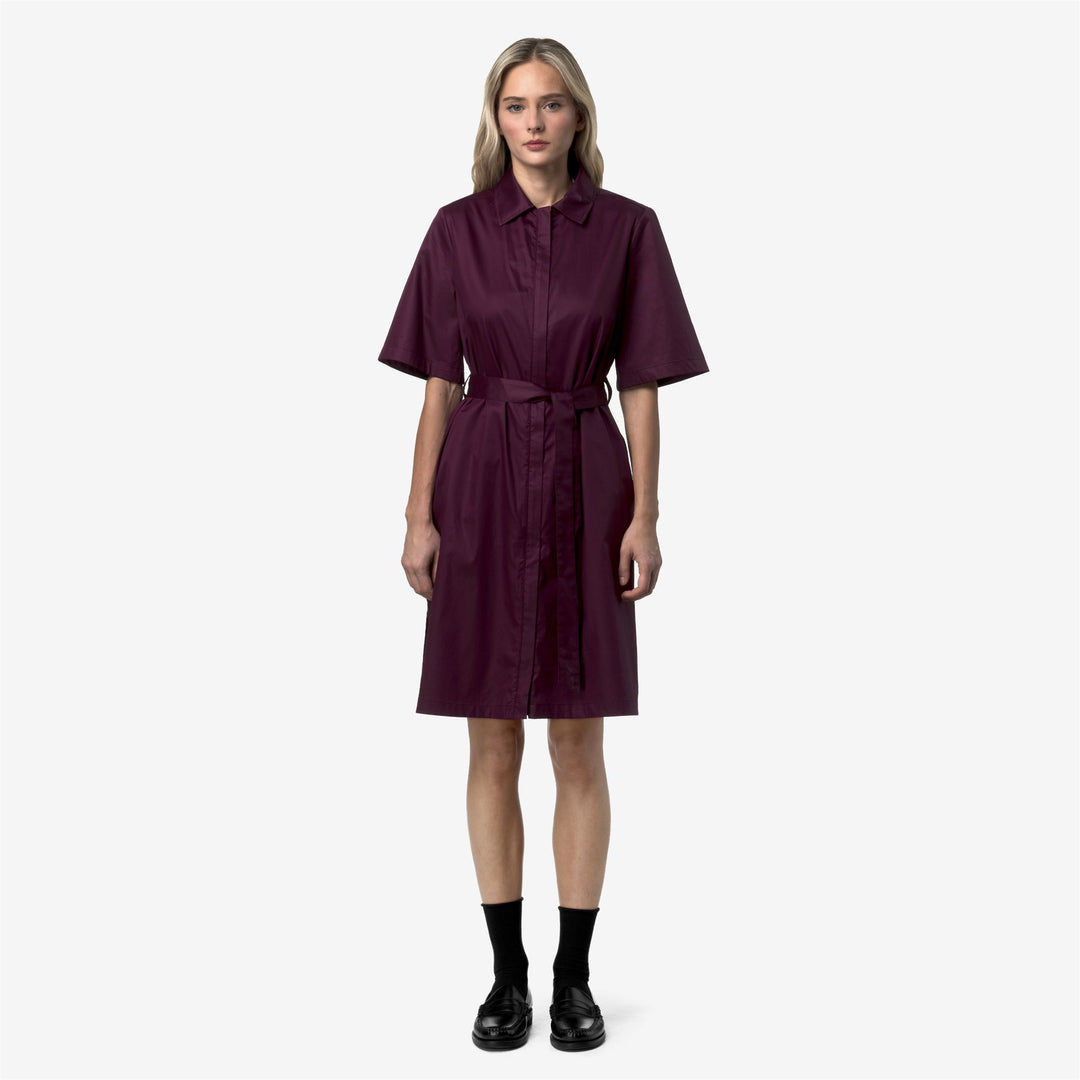 NOUAILLE SHINY COTTON - Robes - Court - Femme - Violet Mauve Wine main