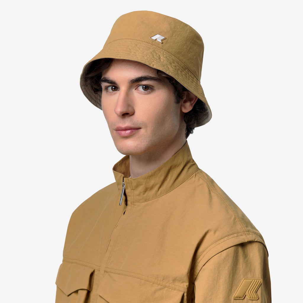 Headwear_Unisex_SHAVIT COTTON DOUBLE_Hat_Brown Bistre - BEIGE LT - Commercial 4