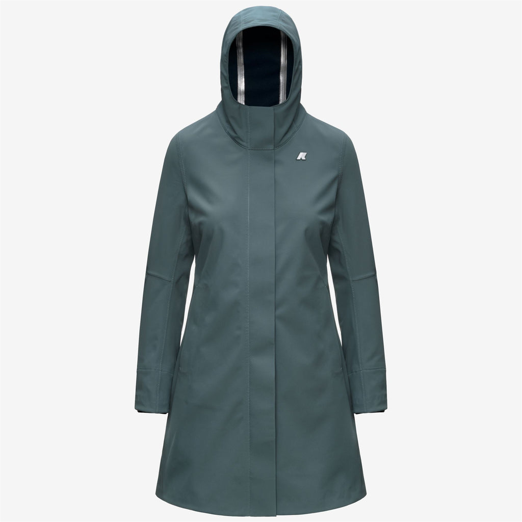 Jackets_Woman_STEPHY BONDED_3/4 Length_Green Balsam - Blue Depth - Commercial 1