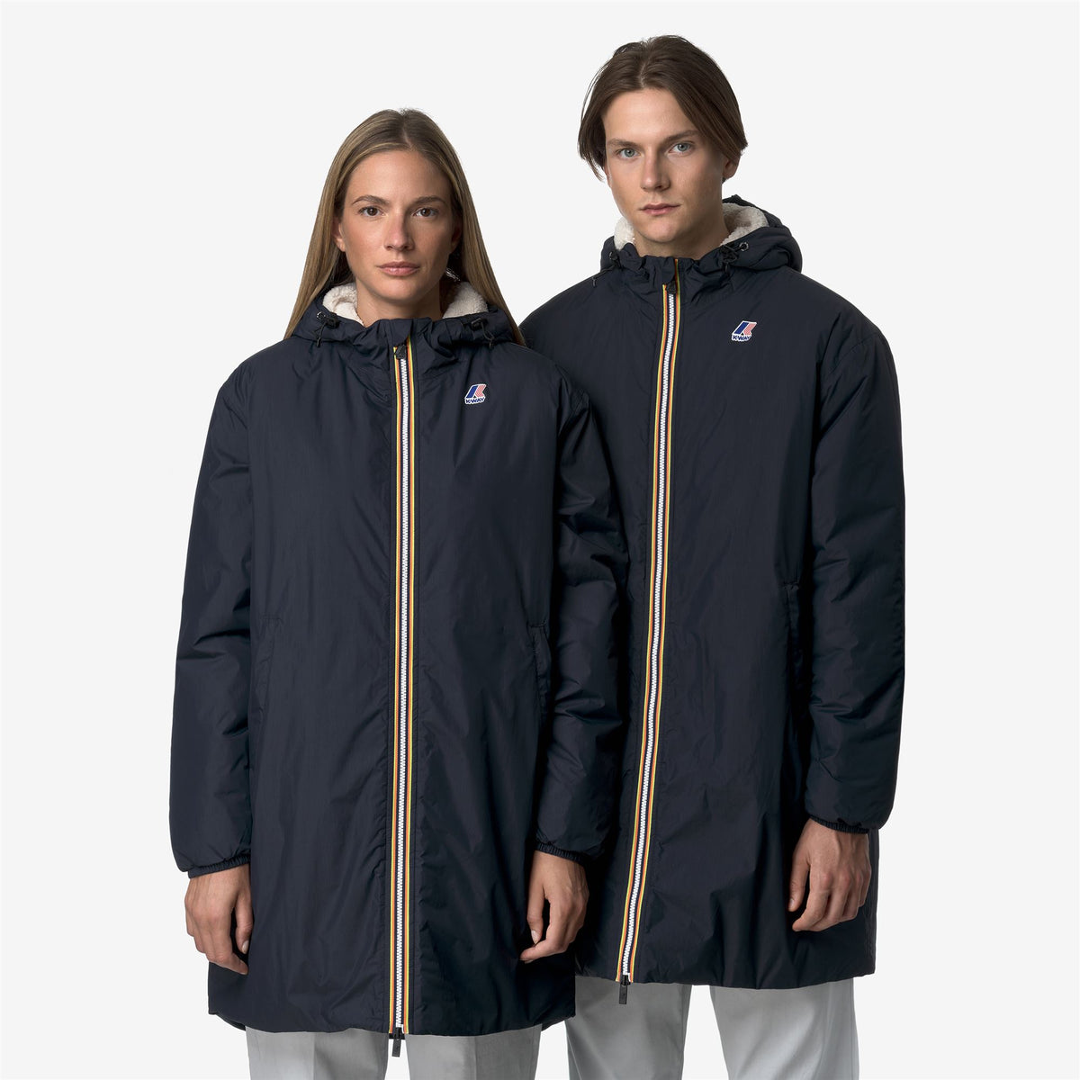 Jackets_UNISEX_LE VRAI 4.0 EIFFEL EAST ORSETTO_3/4 Length_Blue Depth - Commercial 7