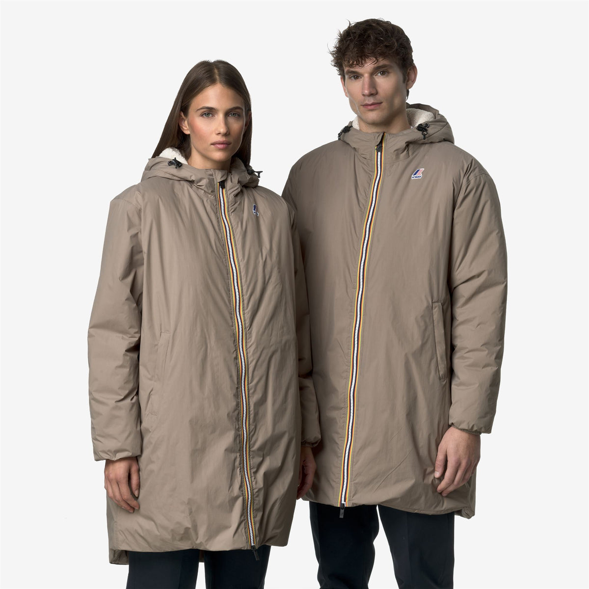 Jackets_UNISEX_LE VRAI 4.0 EIFFEL EAST ORSETTO_3/4 Length_Beige Taupe - Commercial 7