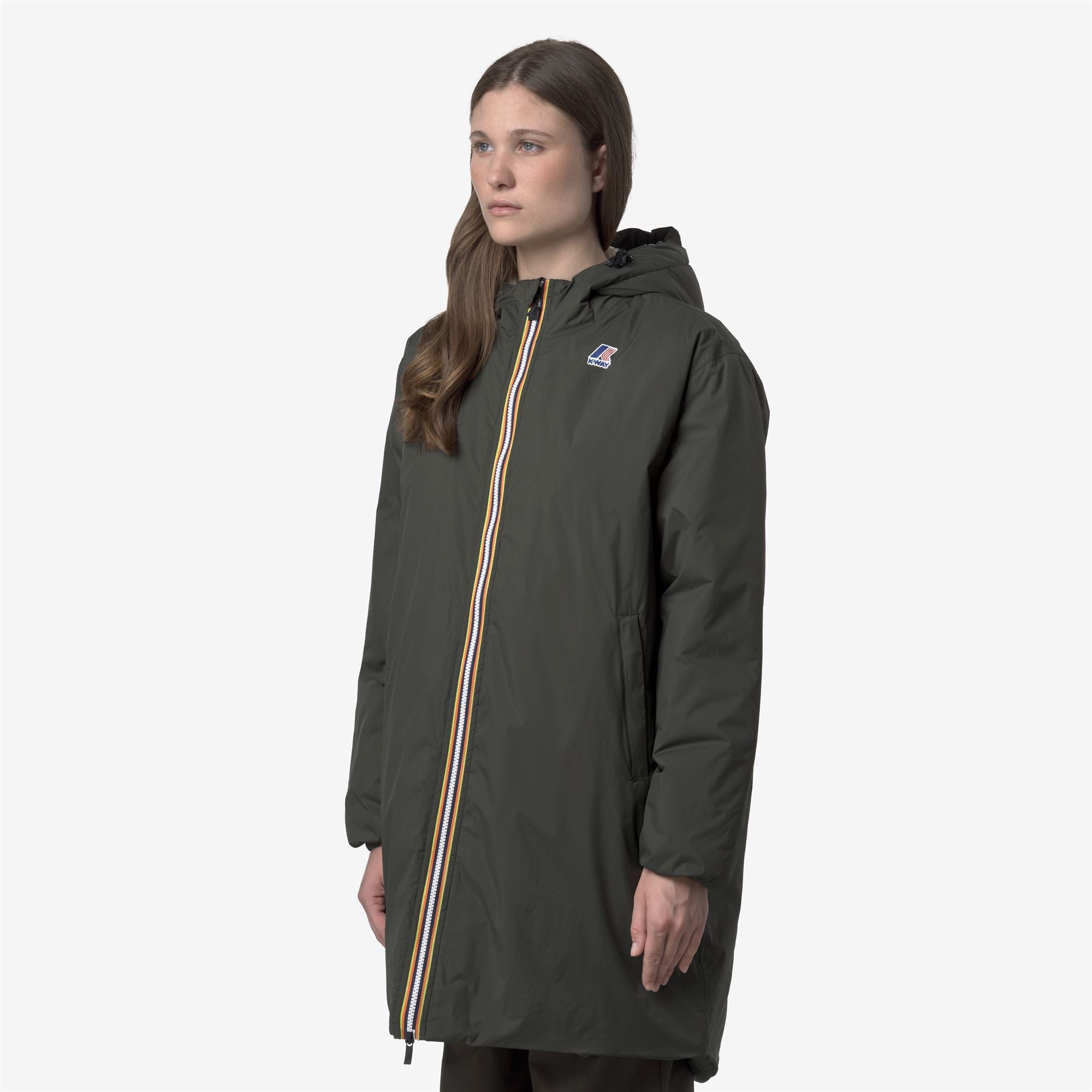 Jackets_UNISEX_LE VRAI 4.0 EIFFEL EAST ORSETTO_3/4 Length_GREEN BLACKISH - Commercial 4