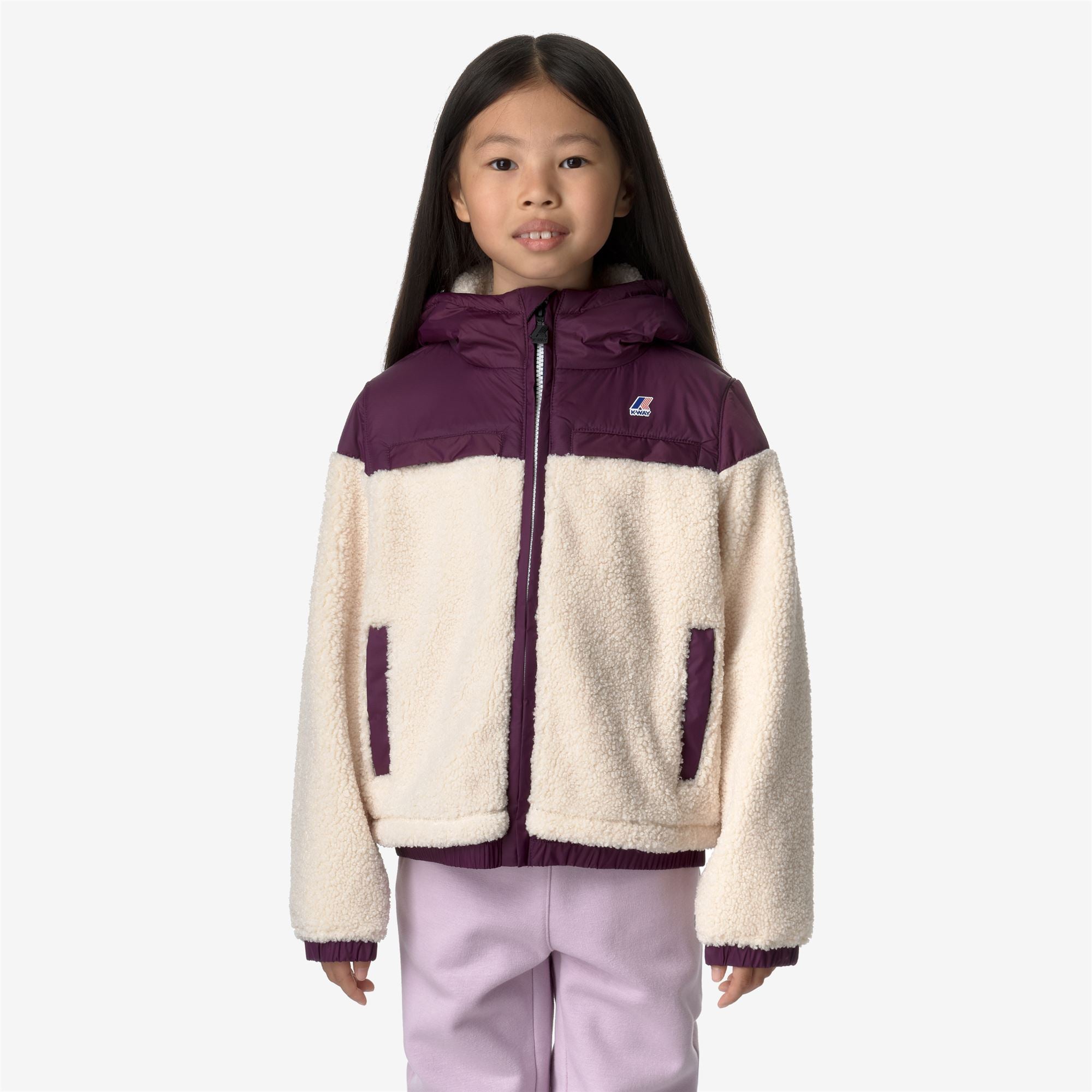 Fleece_KID UNISEX_P.  JILDAZ ORSETTO_Jacket_ECRU - Violet Dk Purple - Commercial 4