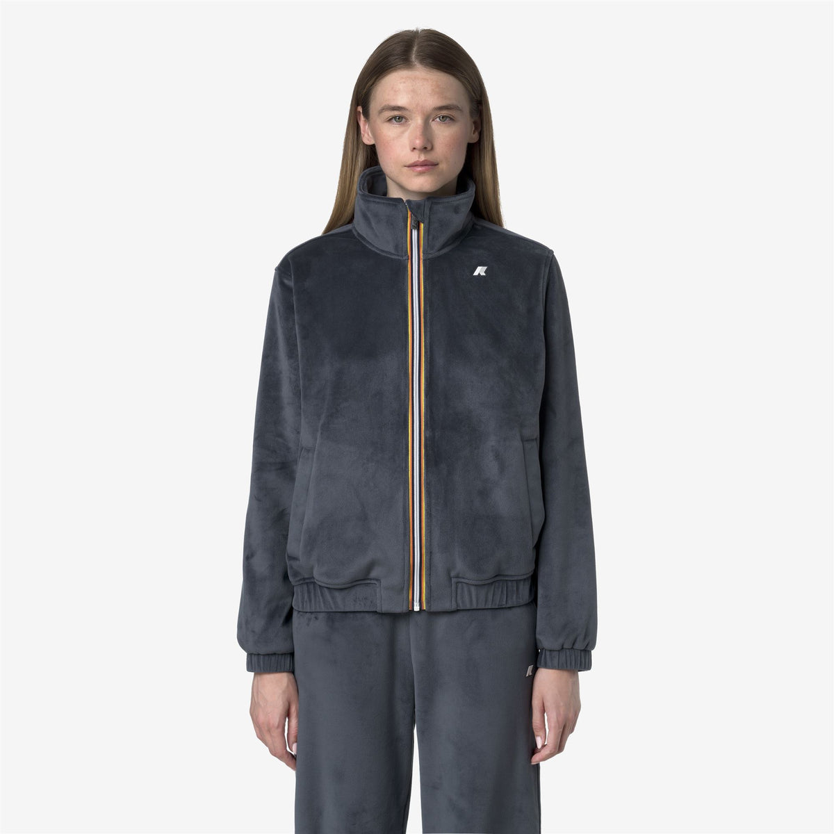 Fleece_WOMAN_VIVIETTE VELOUR POLAR_Jacket_Blue Airforce Combo - Blue Airforce - Commercial 4