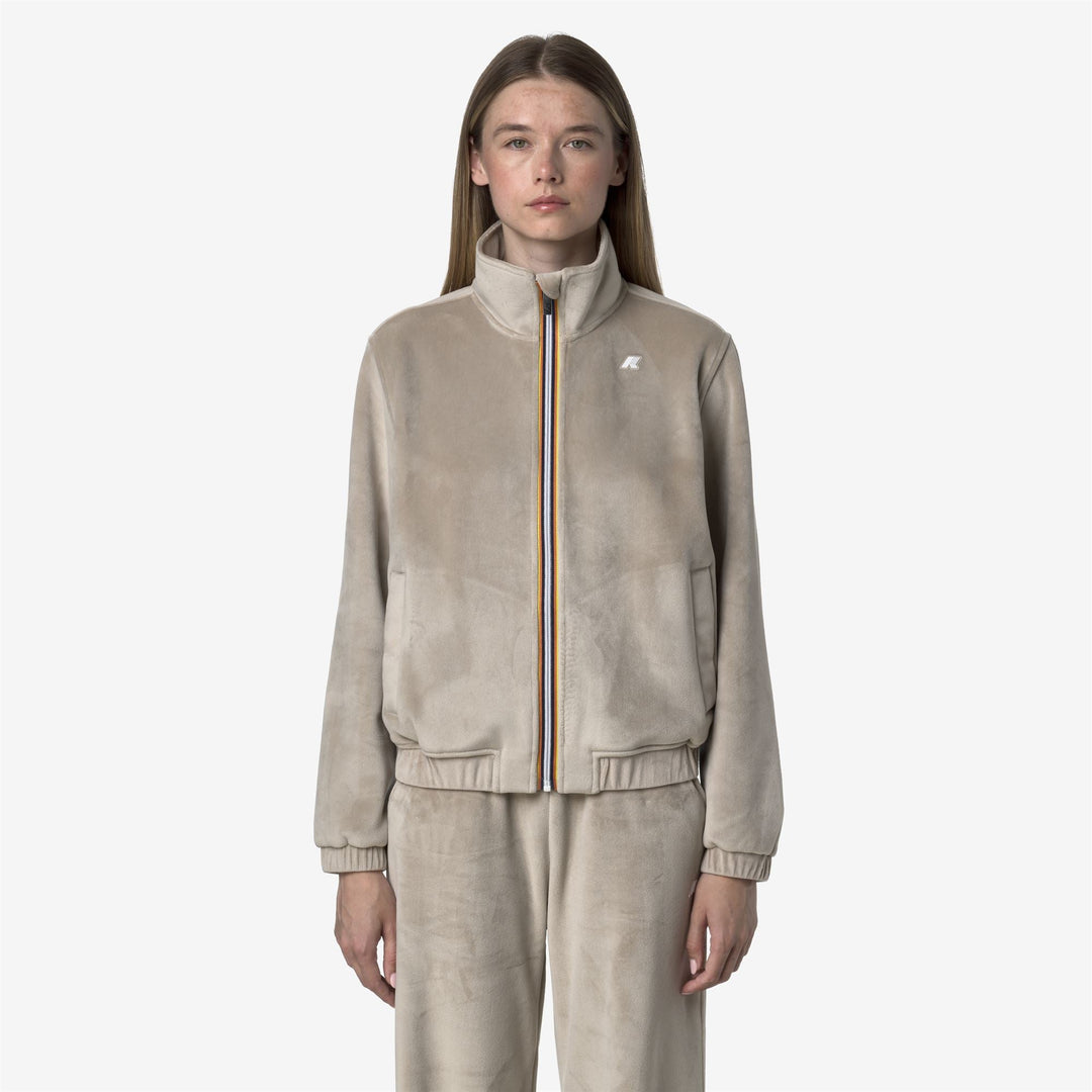 VIVIETTE VELOUR POLAR - Fleece - Jacket - WOMAN - Beige Cashmere-Beige Cashmere