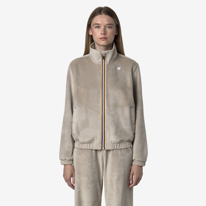 VIVIETTE VELOUR POLAR - Fleece - Jacket - WOMAN - Beige Cashmere-Beige Cashmere