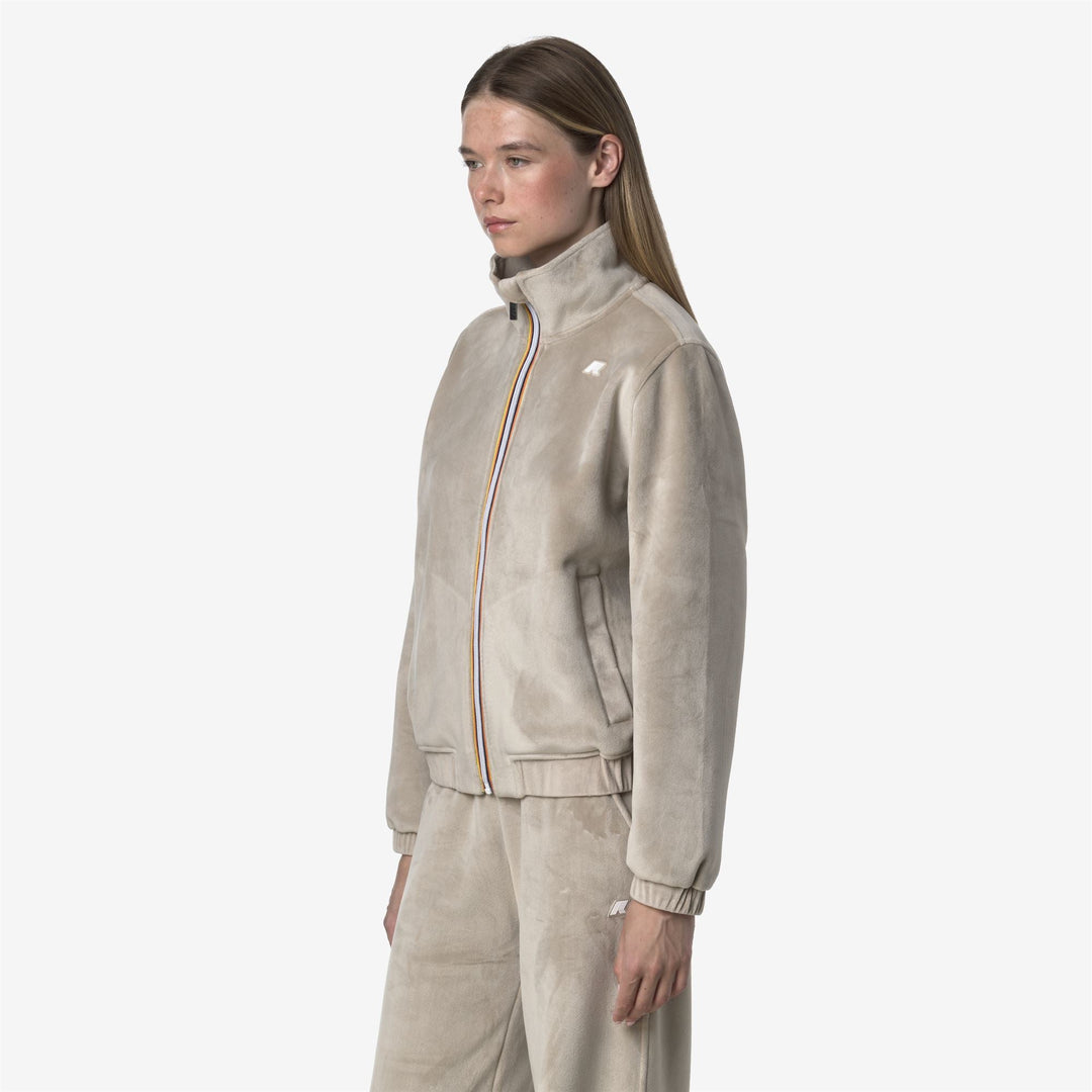 VIVIETTE VELOUR POLAR - Fleece - Jacket - WOMAN - Beige Cashmere-Beige Cashmere