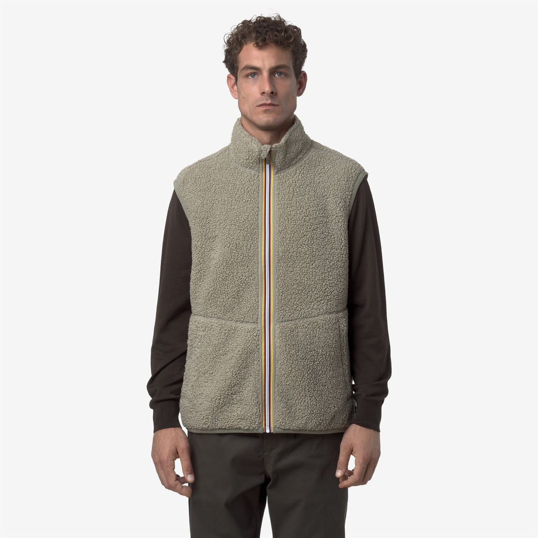 YANNICK SHERPA POLAR REVERSIBLE - Fleece - Vest - MAN - Green Oak-Green Oak