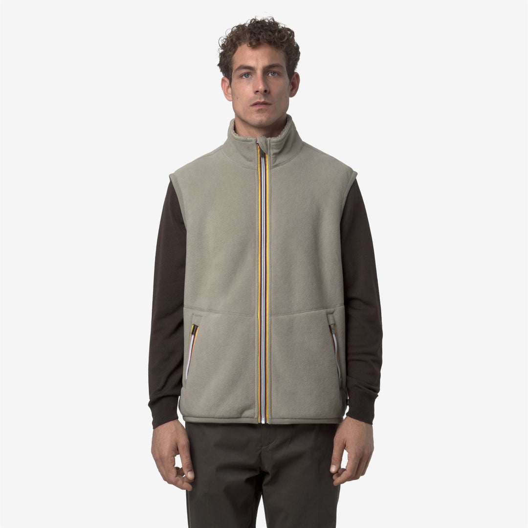 YANNICK SHERPA POLAR REVERSIBLE - Fleece - Vest - MAN - Green Oak-Green Oak