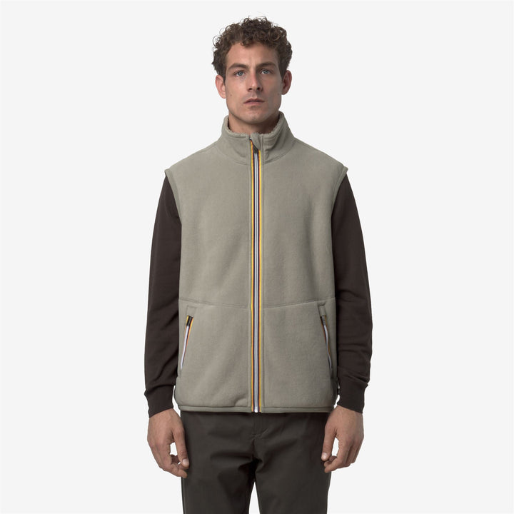 YANNICK SHERPA POLAR REVERSIBLE - Fleece - Vest - MAN - Green Oak-Green Oak