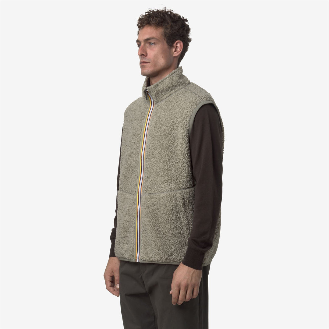 YANNICK SHERPA POLAR REVERSIBLE - Fleece - Vest - MAN - Green Oak-Green Oak