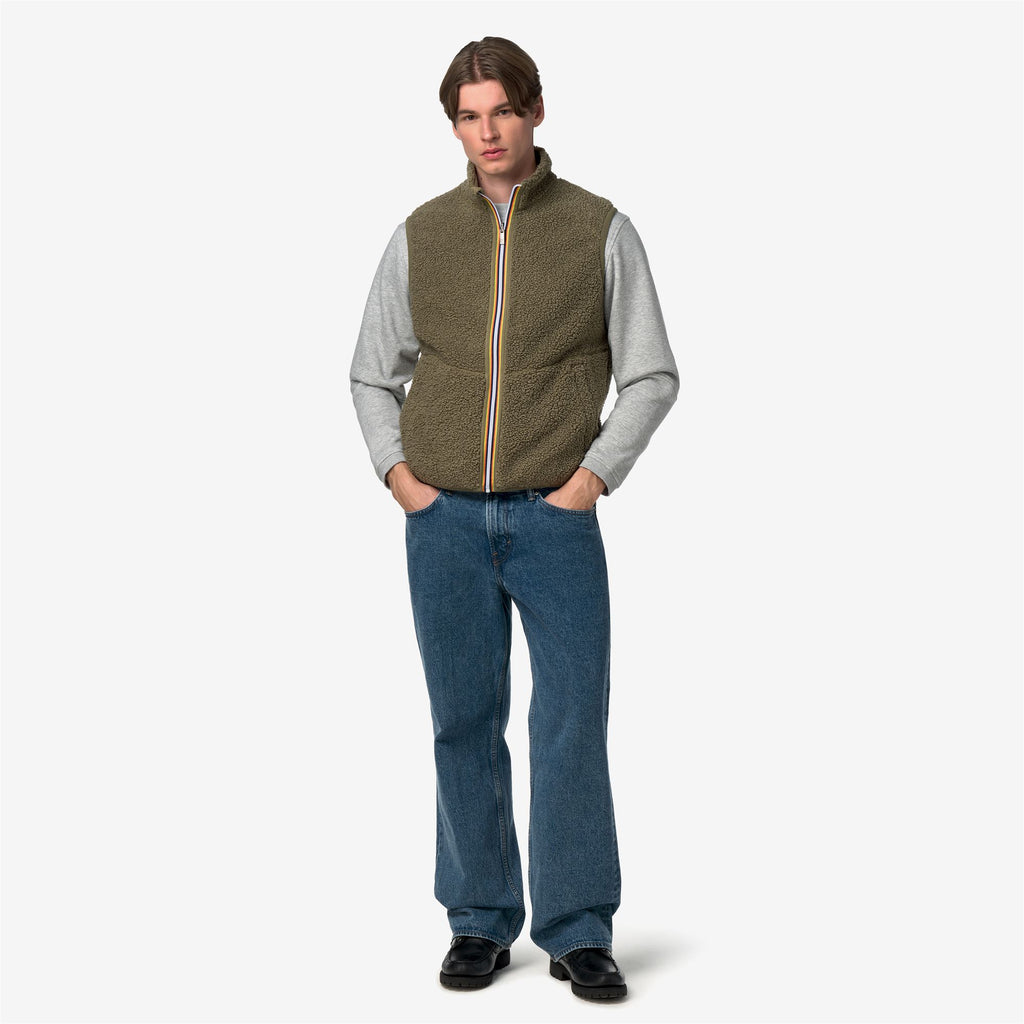 Fleece_Man_YANNICK SHERPA POLAR DOUBLE_Vest_Green Army-Green Army - Commercial 7