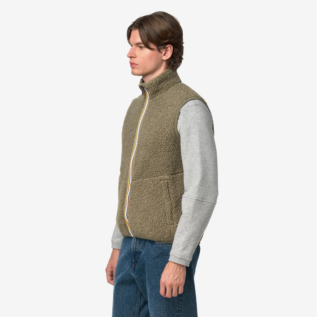 Fleece_Man_YANNICK SHERPA POLAR DOUBLE_Vest_Green Army-Green Army - Commercial 5