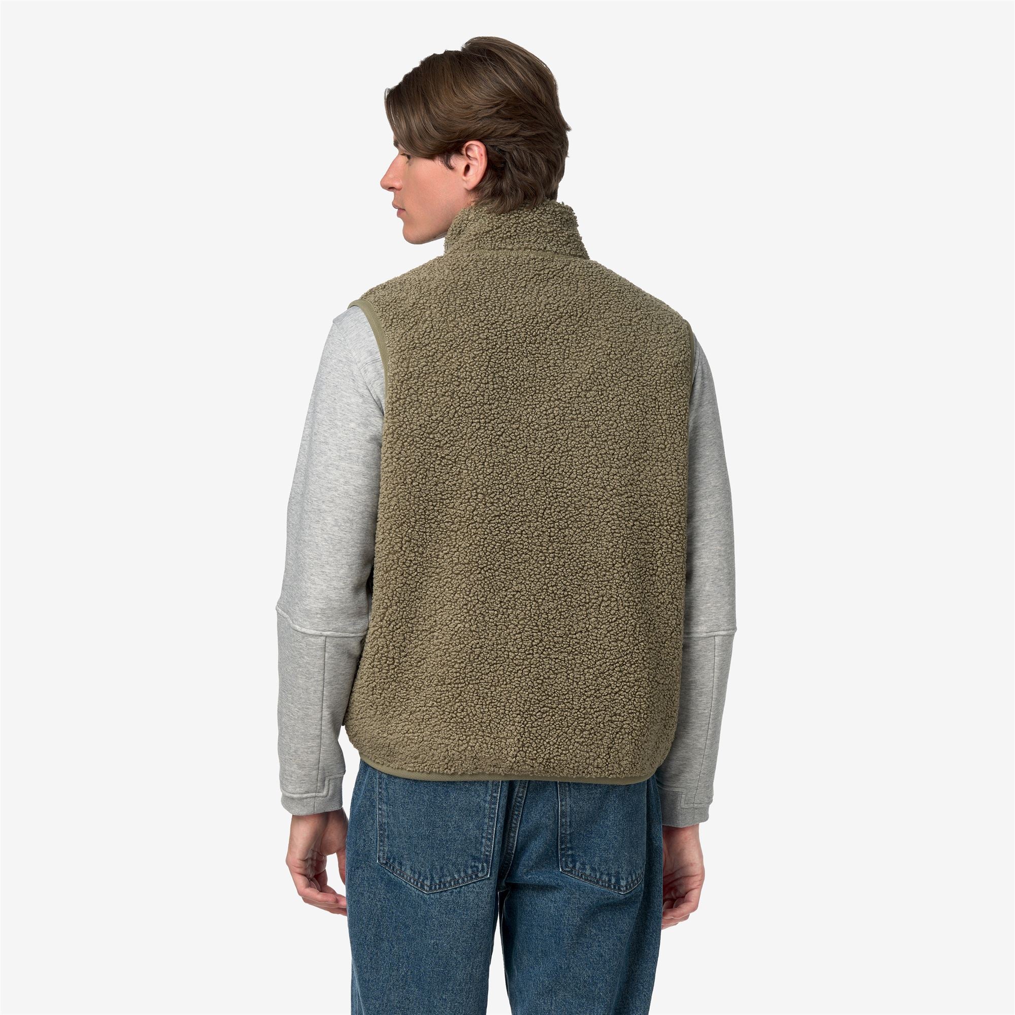 Fleece_Man_YANNICK SHERPA POLAR DOUBLE_Vest_Green Army-Green Army - Commercial 6