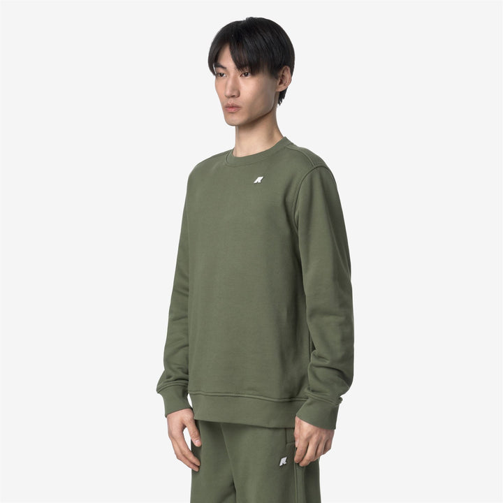 BAPTISTE FRENCH TERRY - Fleece - Jumper - MAN - GREEN LICHEN