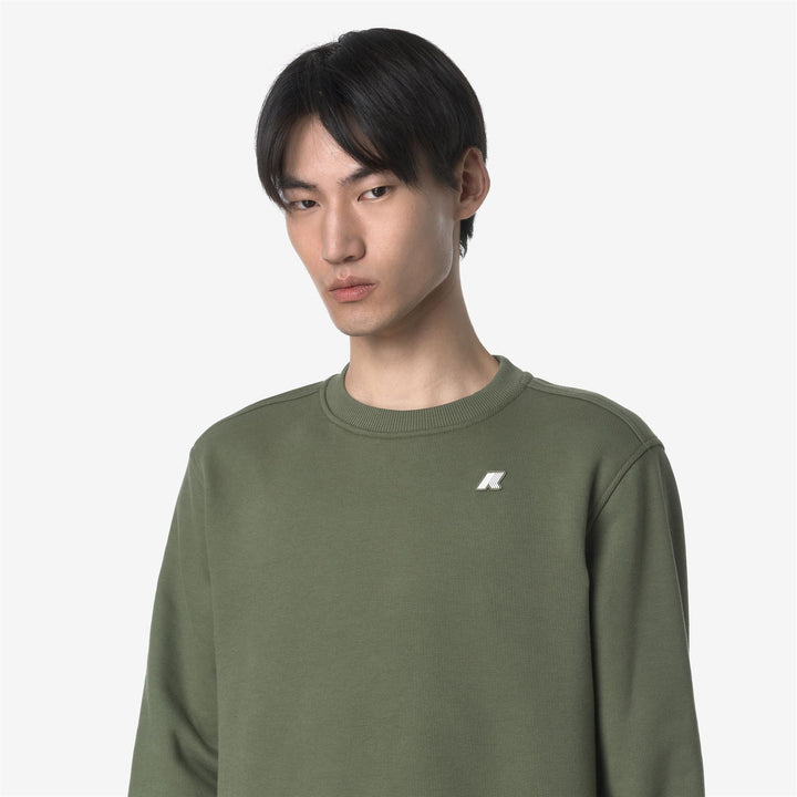 BAPTISTE FRENCH TERRY - Fleece - Jumper - MAN - GREEN LICHEN