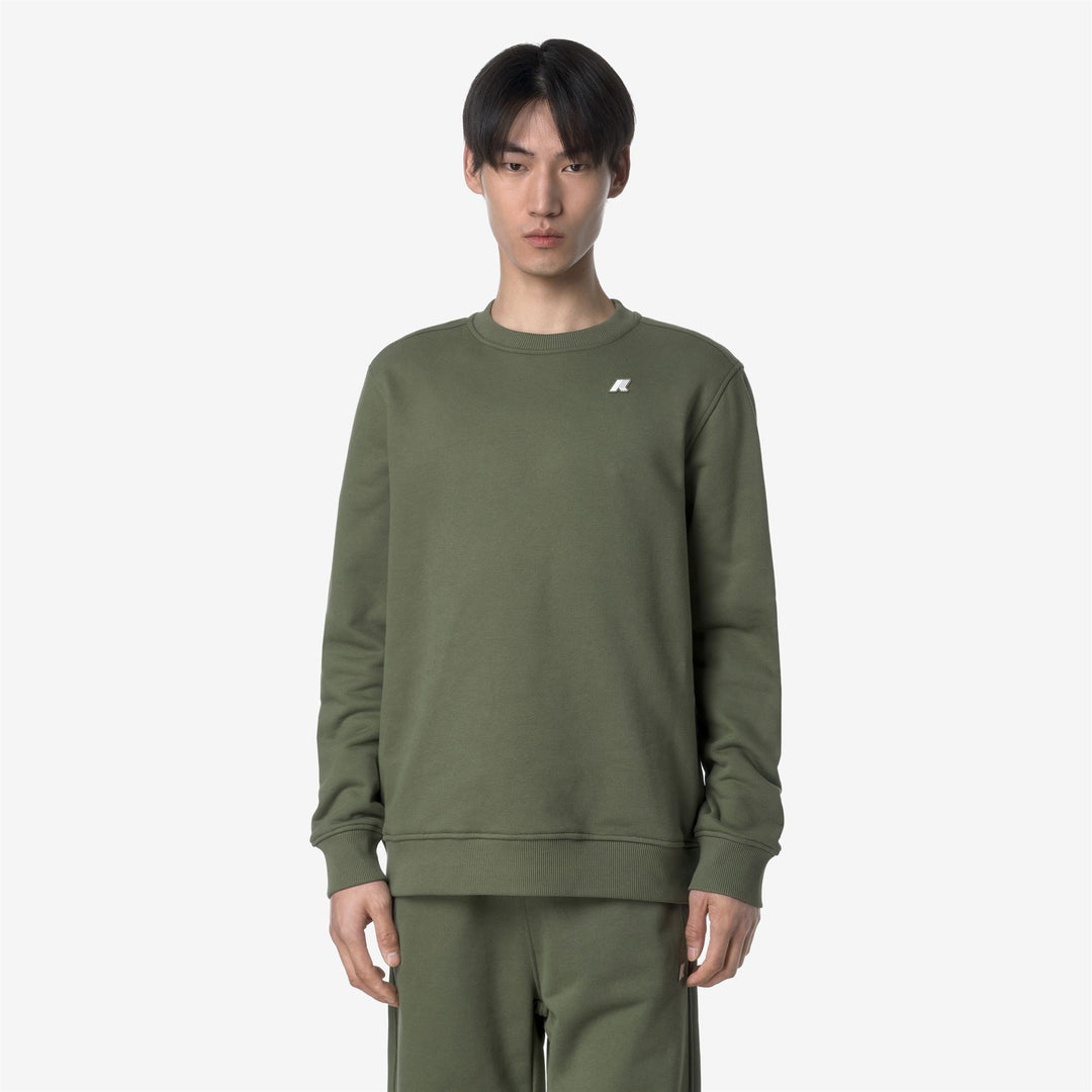 BAPTISTE FRENCH TERRY - Fleece - Jumper - MAN - GREEN LICHEN