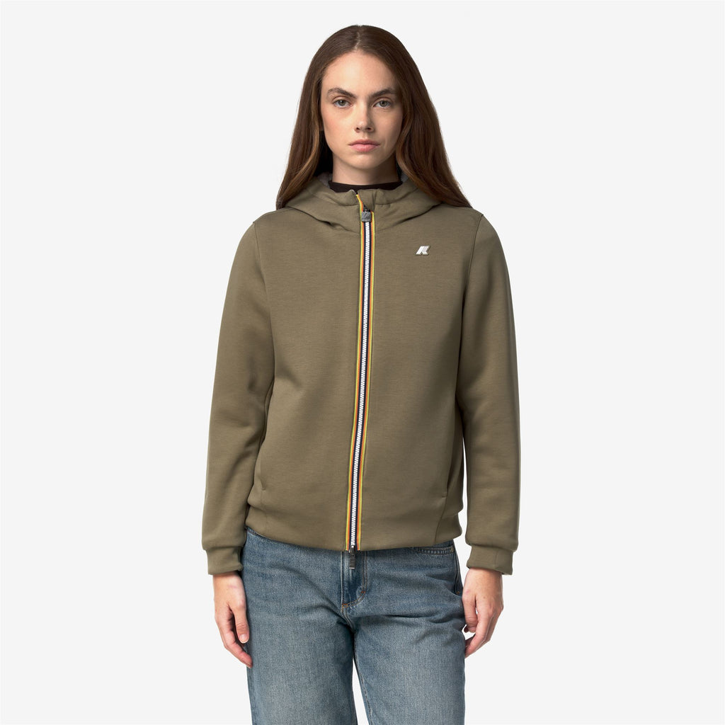 Fleece_Woman_DEVA LIGHT SPACER FUR DOUBLE_Jacket_Green Army - Fur - Commercial 4