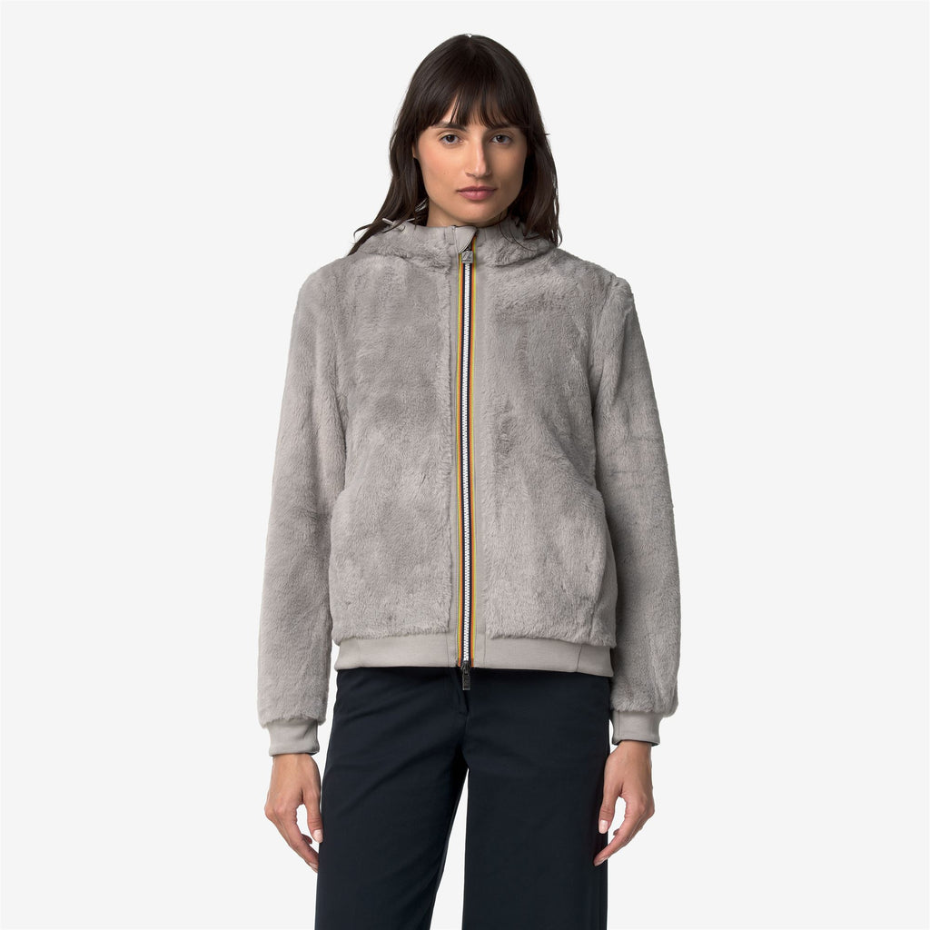 Fleece_Woman_DEVA LIGHT SPACER FUR DOUBLE_Jacket_Blue Depth - Fur - Grey Mist - Commercial 3