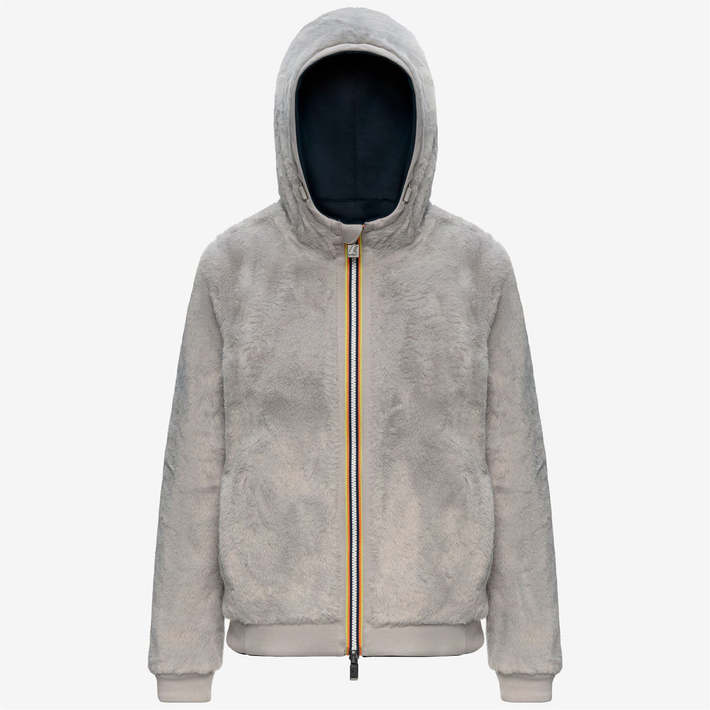 Fleece_Woman_DEVA LIGHT SPACER FUR DOUBLE_Jacket_Blue Depth - Fur - Grey Mist - Commercial 2