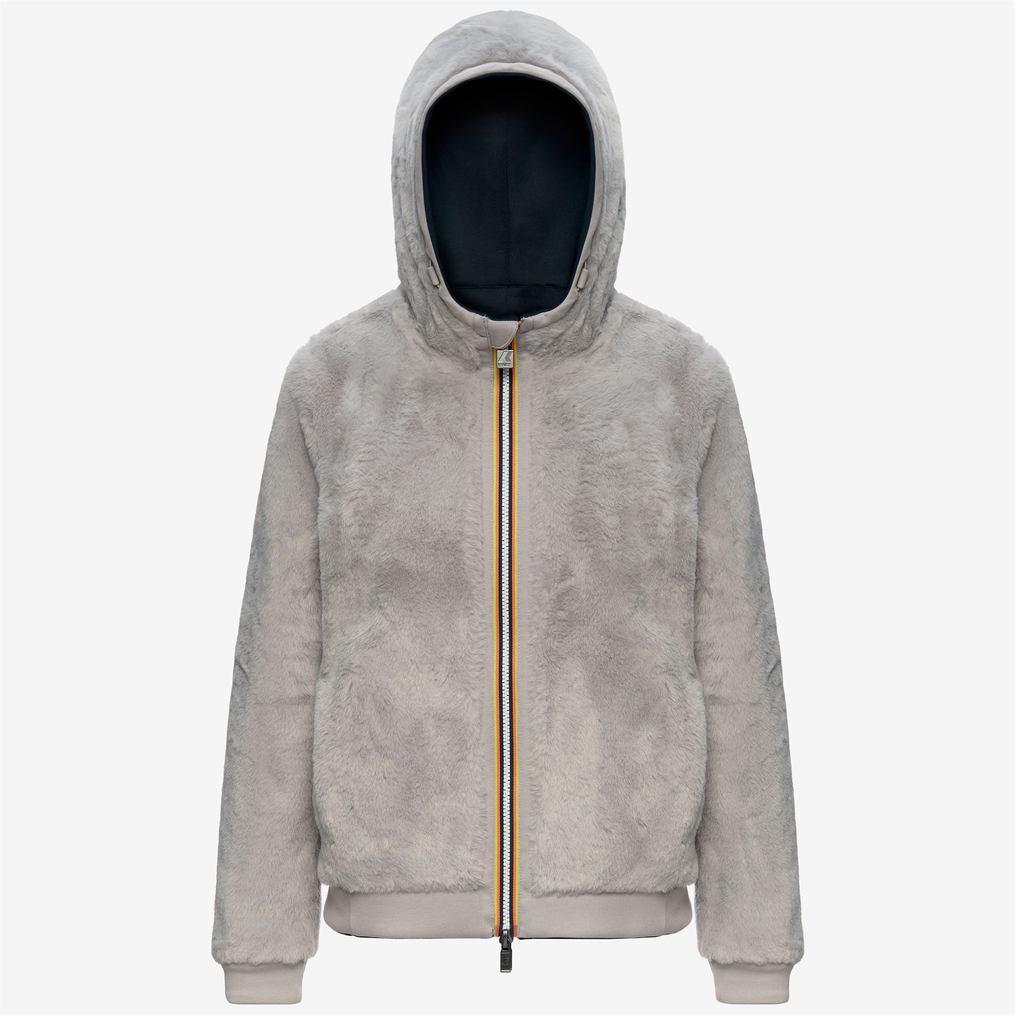 Fleece_Woman_DEVA LIGHT SPACER FUR DOUBLE_Jacket_Blue Depth - Fur - Grey Mist - Commercial 2