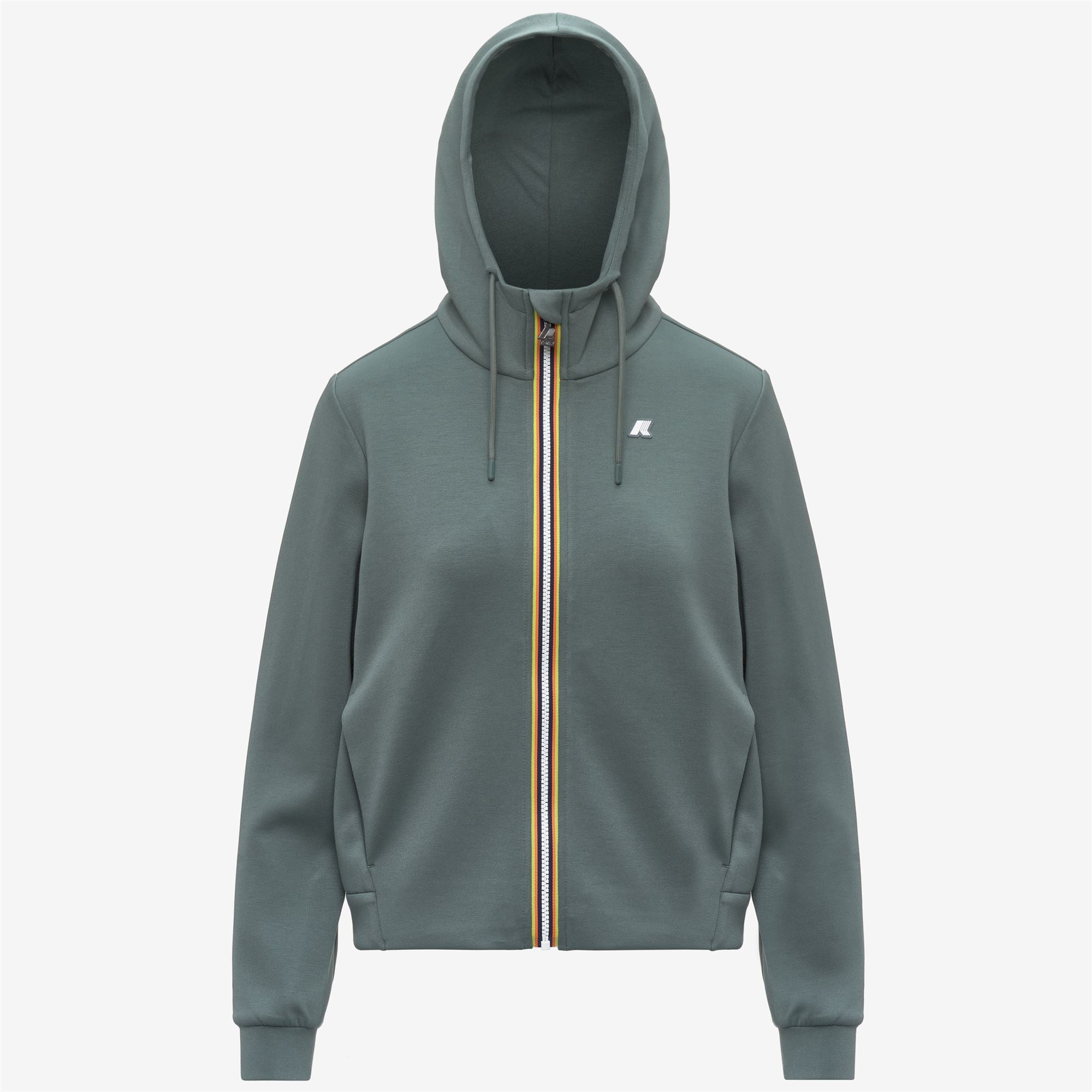 Fleece_Woman_DEVA LIGHT SPACER_Hoodie Full Zip_Green Balsam - Commercial 1