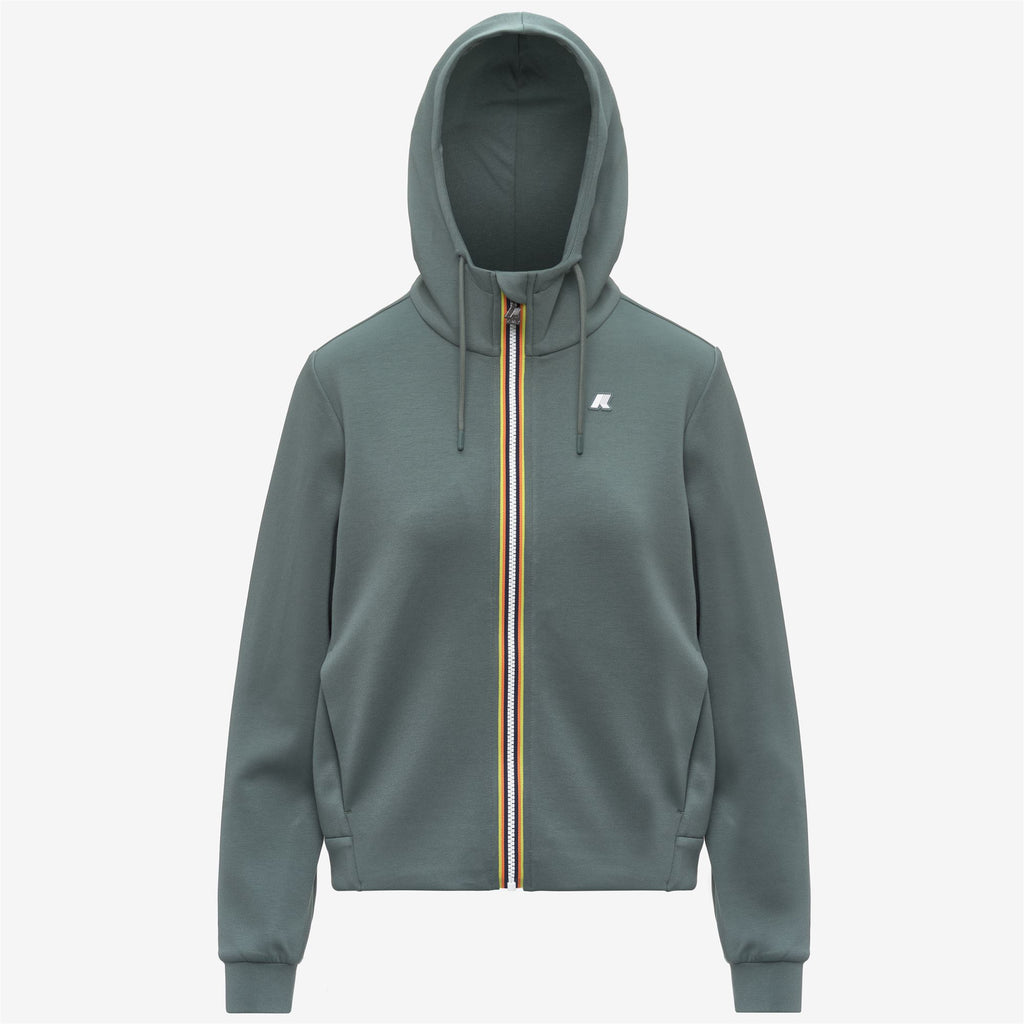 Fleece_Woman_DEVA LIGHT SPACER_Hoodie Full Zip_Green Balsam - Commercial 1