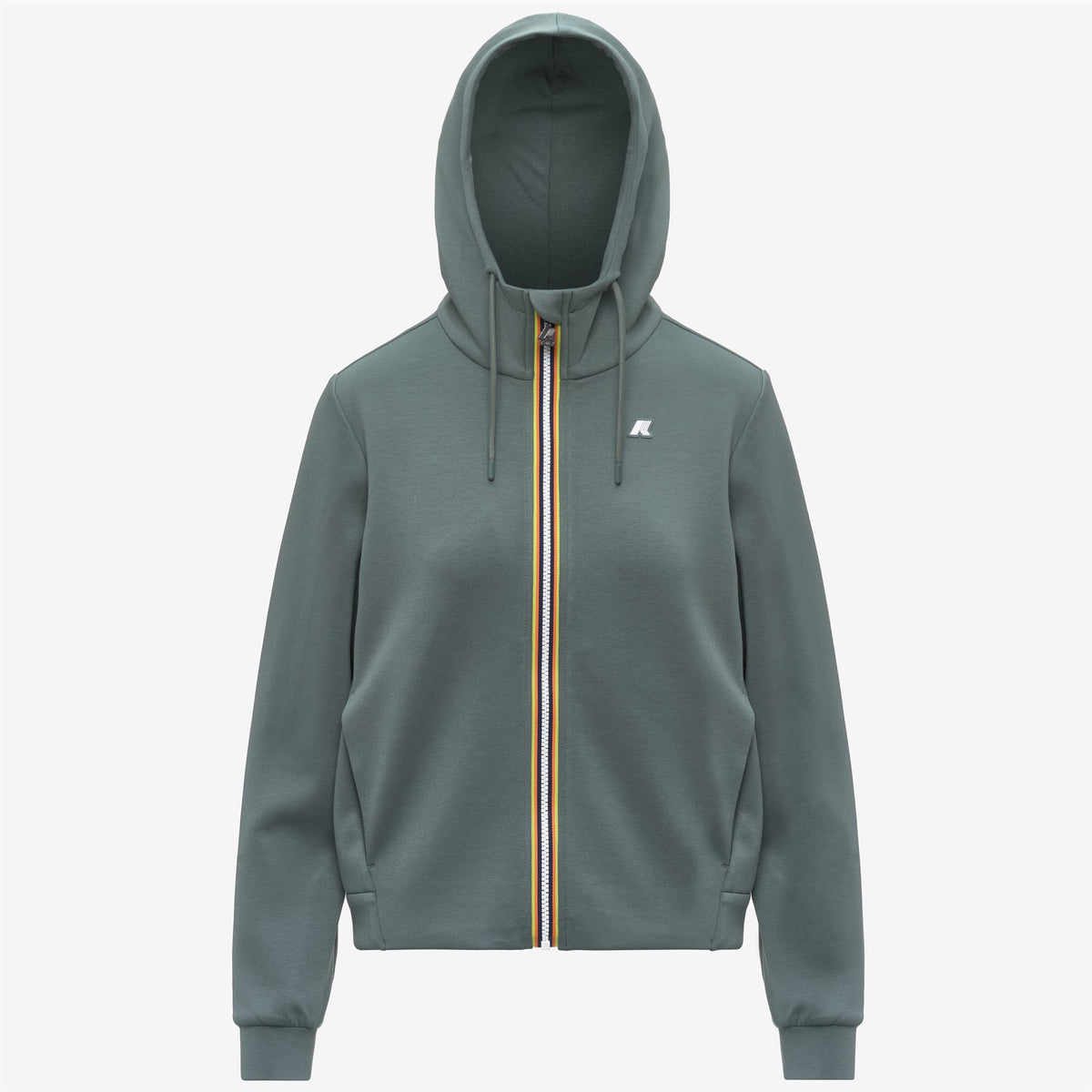 Fleece_Woman_DEVA LIGHT SPACER_Hoodie Full Zip_Green Balsam - Commercial 1