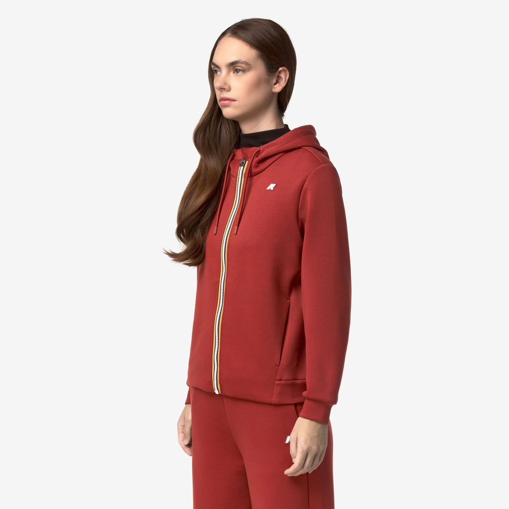 Fleece_Woman_DEVA LIGHT SPACER_Hoodie Full Zip_Red Dk Chili - Commercial 5